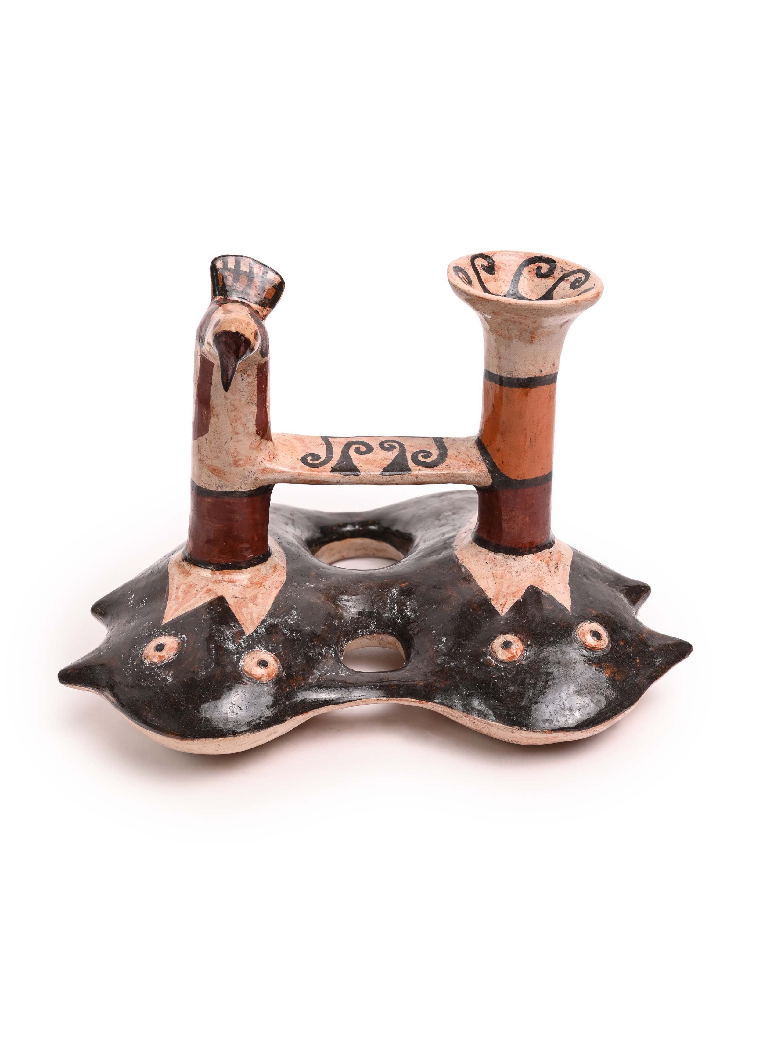 Huaco Silbador-Peruvian Whistling Vessel - The Fish & The Hummingbird - Image 8