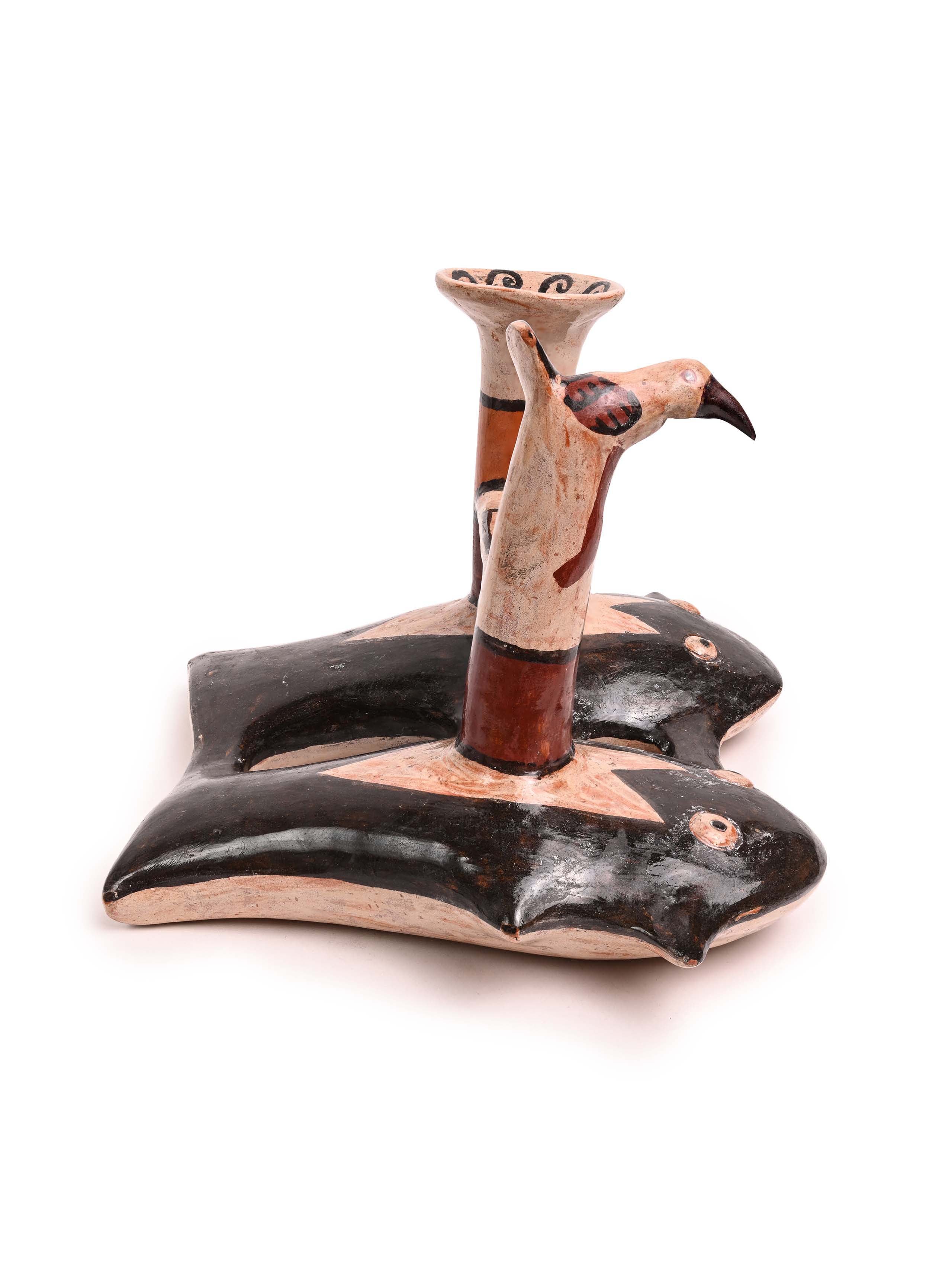 Huaco Silbador-Peruvian Whistling Vessel - The Fish & The Hummingbird - Image 9