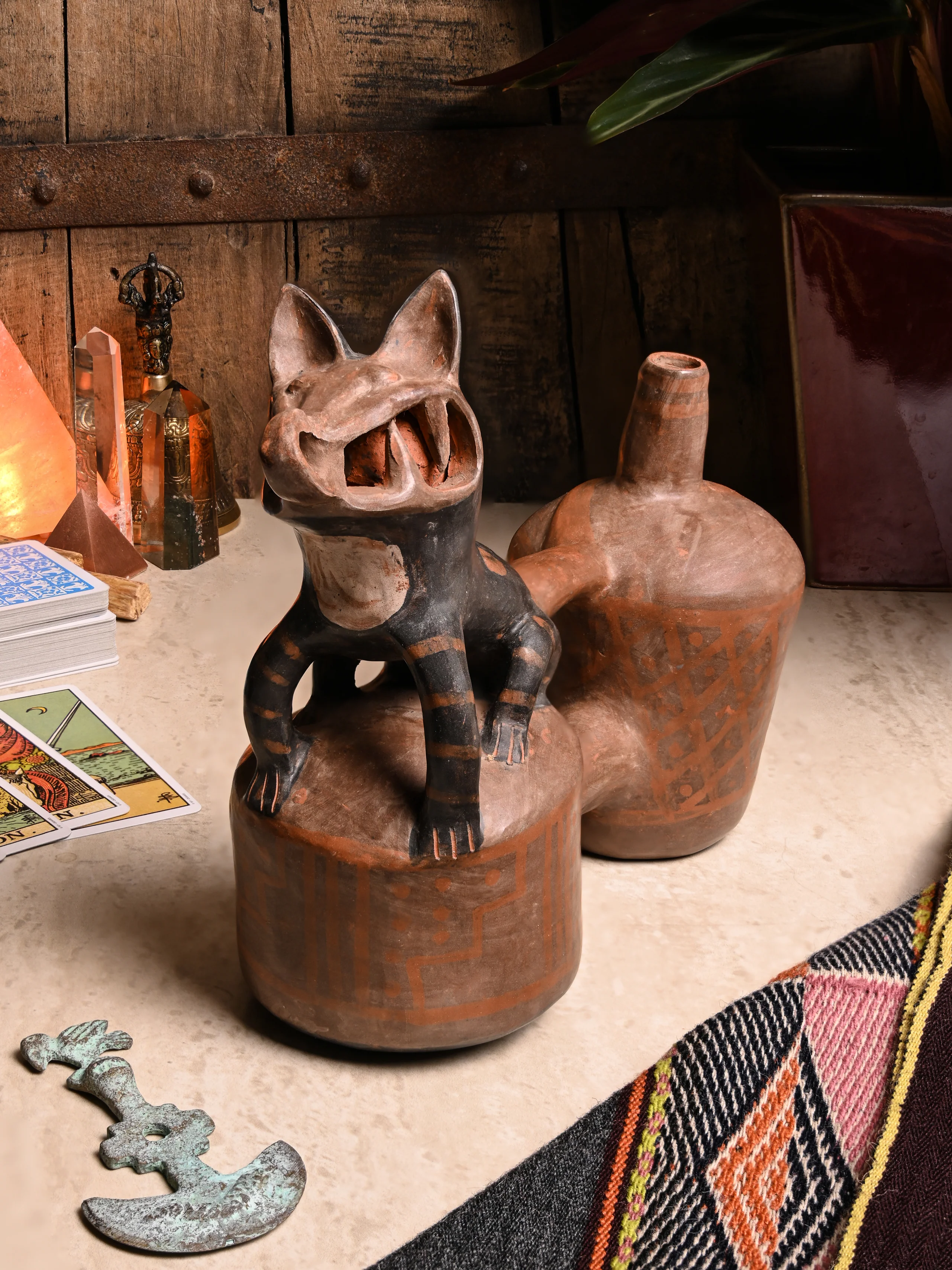 Huaco Silbador-Peruvian Whistling Vessel - The Happy Fox - Image 9