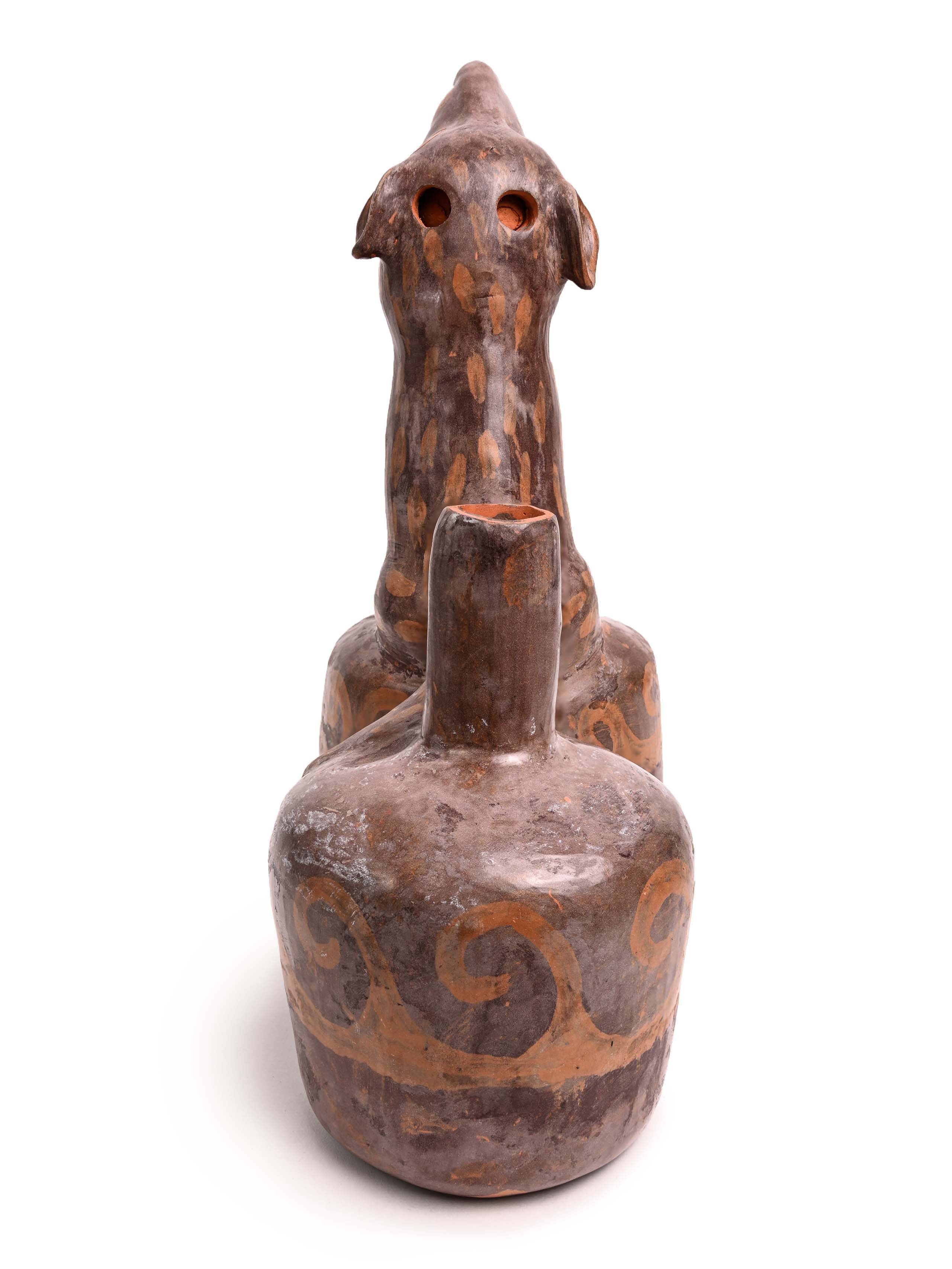 Huaco Silbador-Peruvian Whistling Vessel - The Howling Fox - Image 10