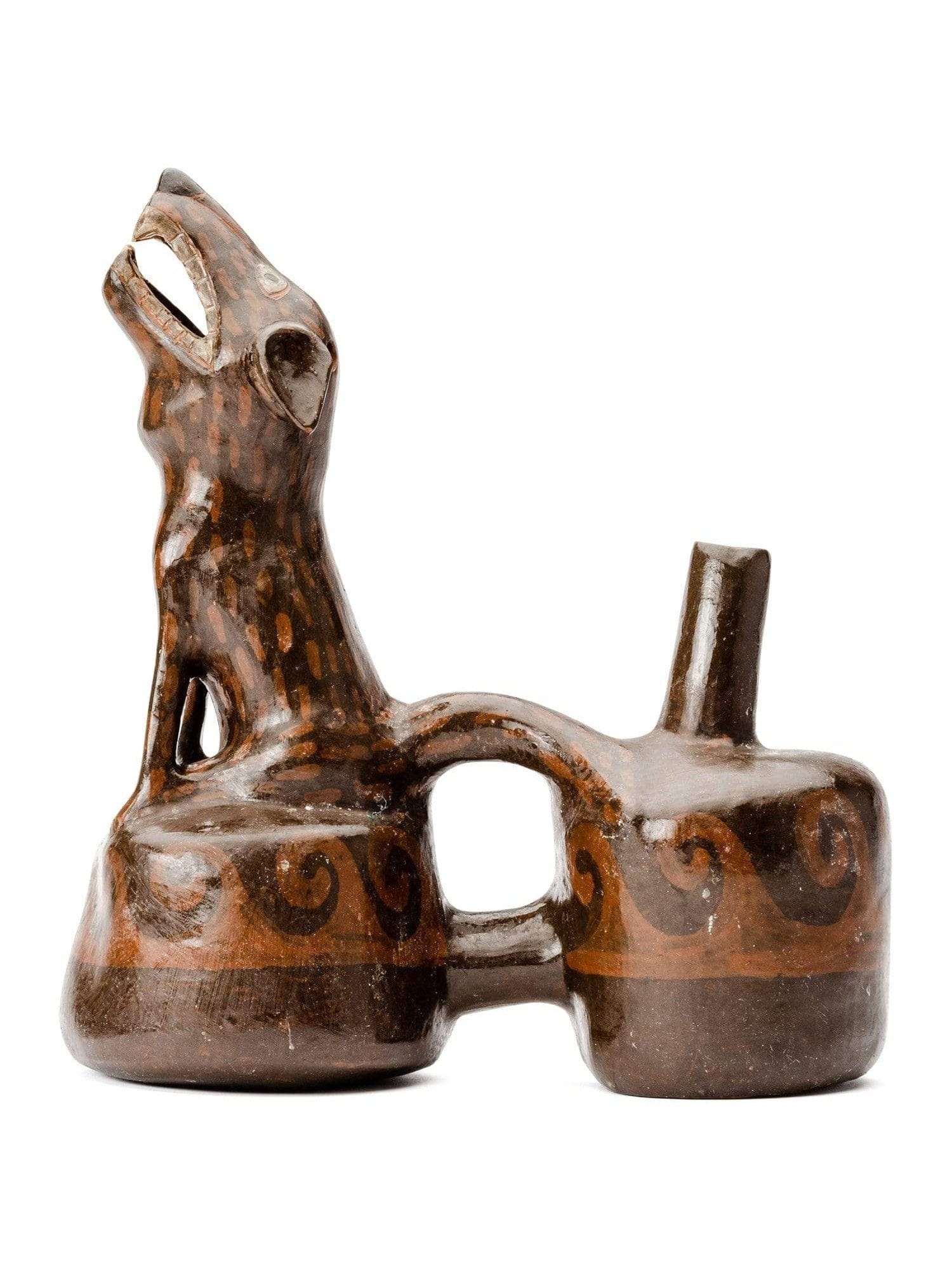 Huaco Silbador-Peruvian Whistling Vessel - The Howling Fox - Image 15