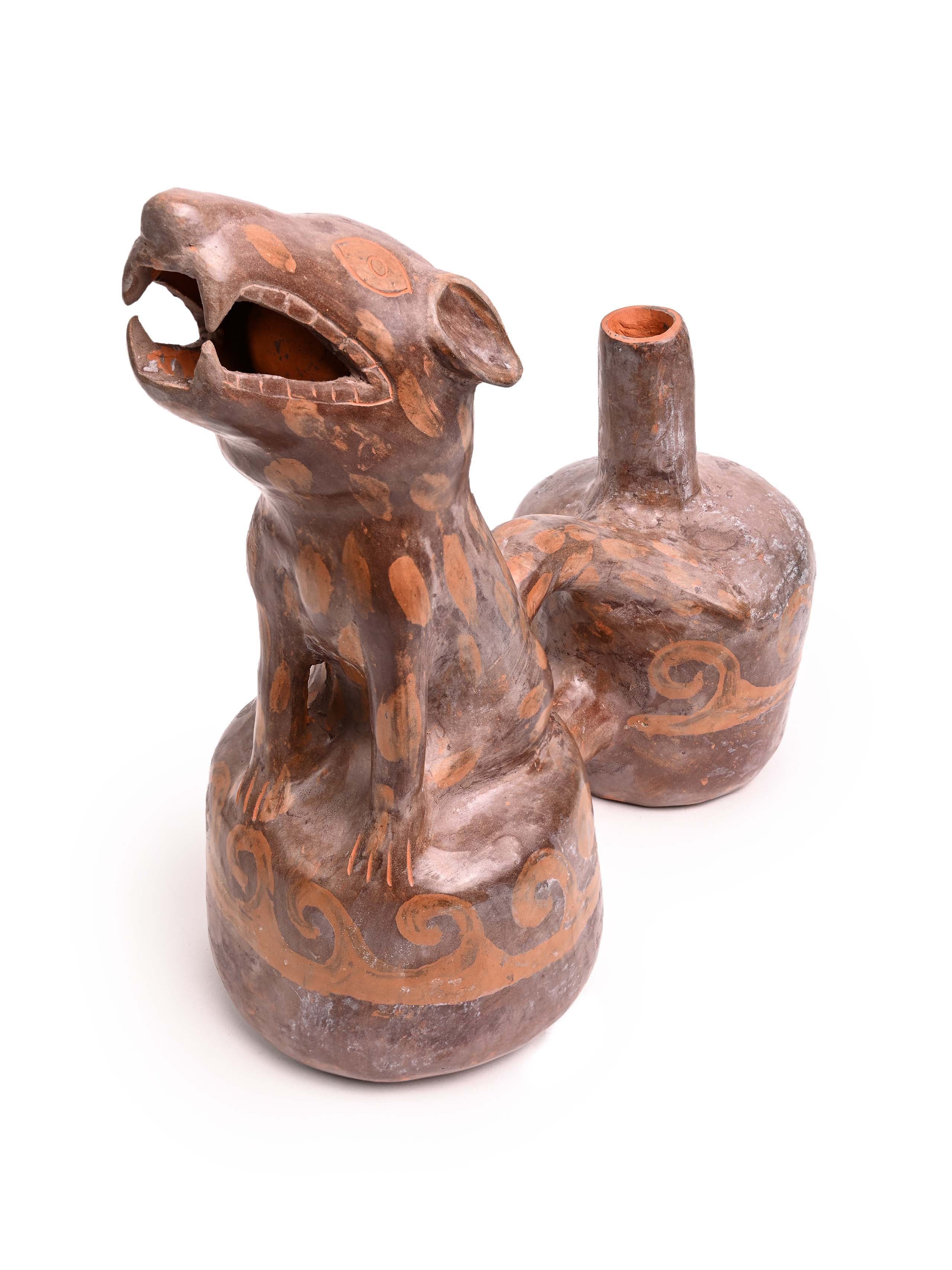 Huaco Silbador-Peruvian Whistling Vessel - The Howling Fox - Image 7