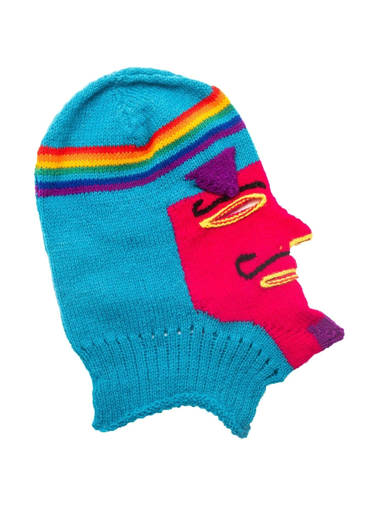 Knitted Mask - Waq'ollo - Rainbow Stripe - Image 13