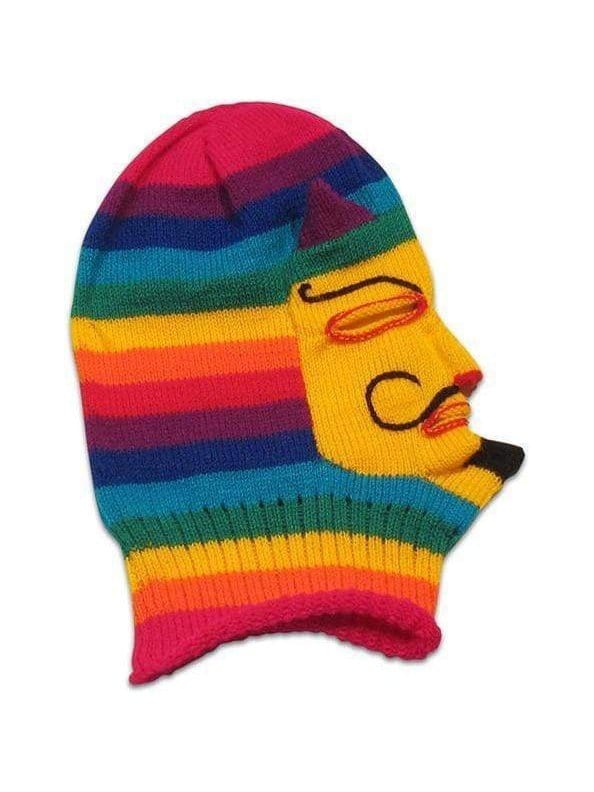 Knitted Mask - Waq'ollo - Rainbow Stripe - Image 4