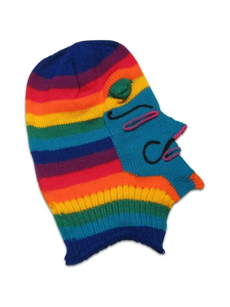 Knitted Mask - Waq'ollo - Rainbow Stripe - Image 9