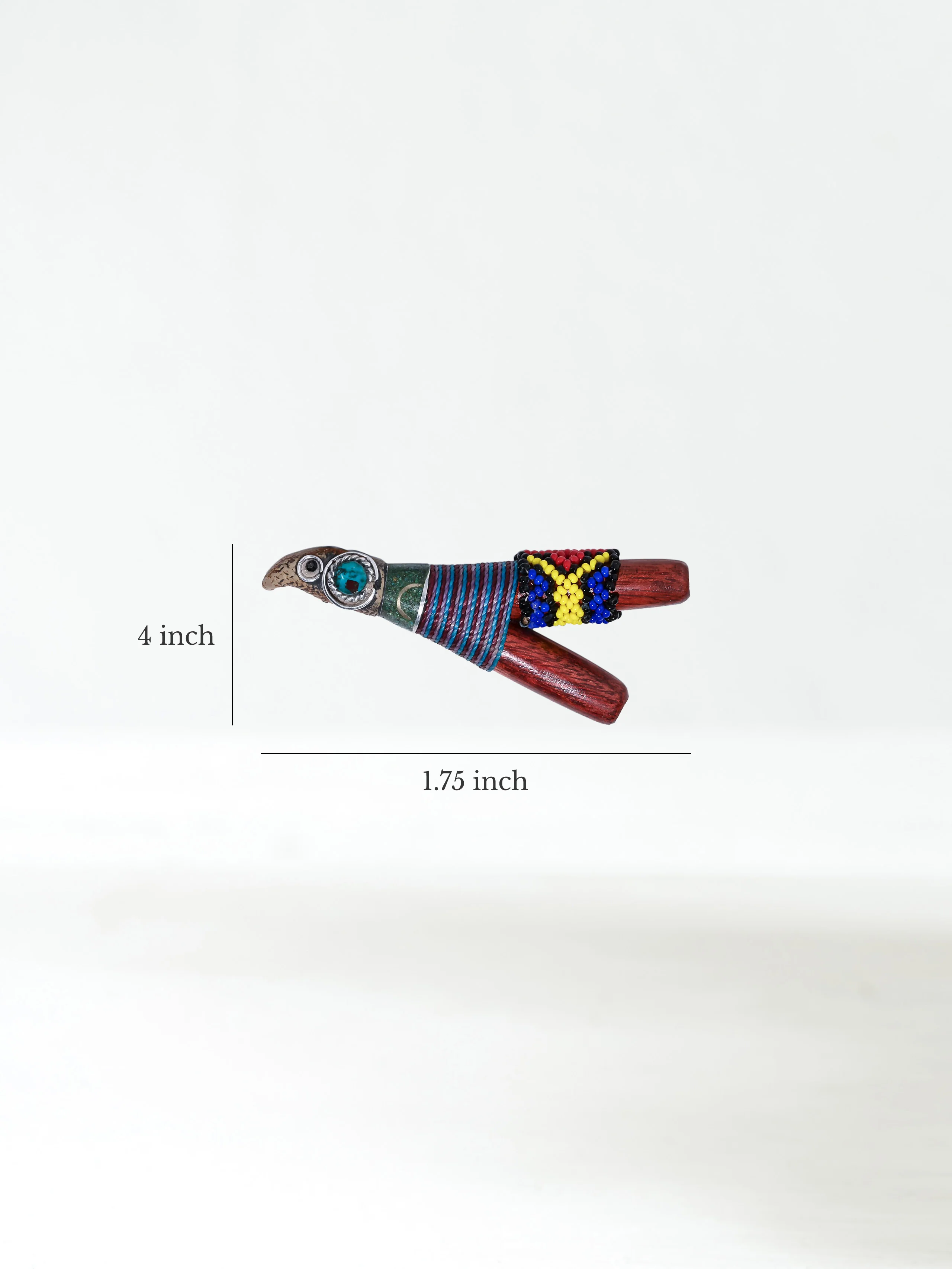 Eagle Kuripe Pipe with Stone Inlay - Image 10