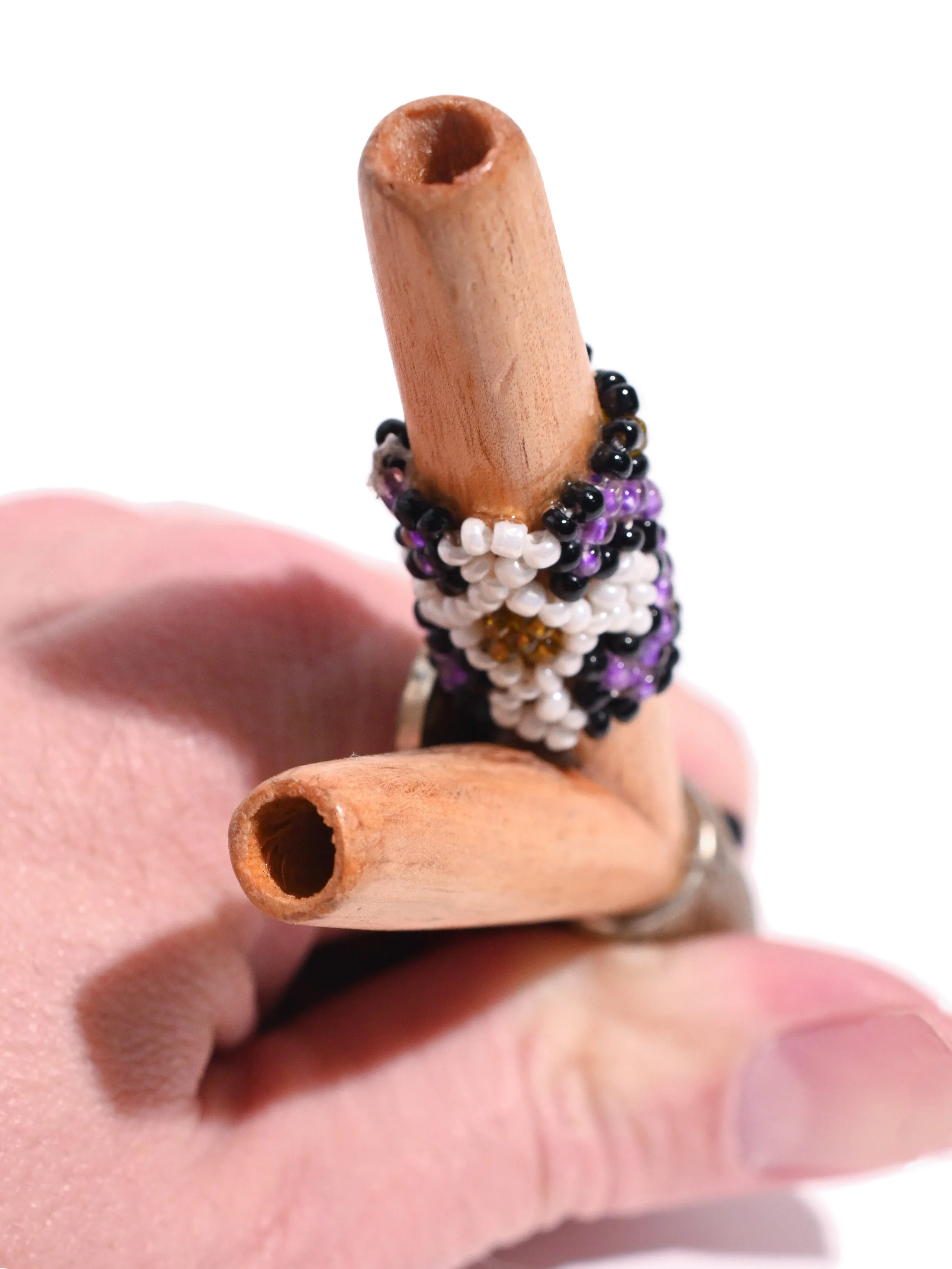 Eagle Kuripe Pipe with Stone Inlay - Image 14