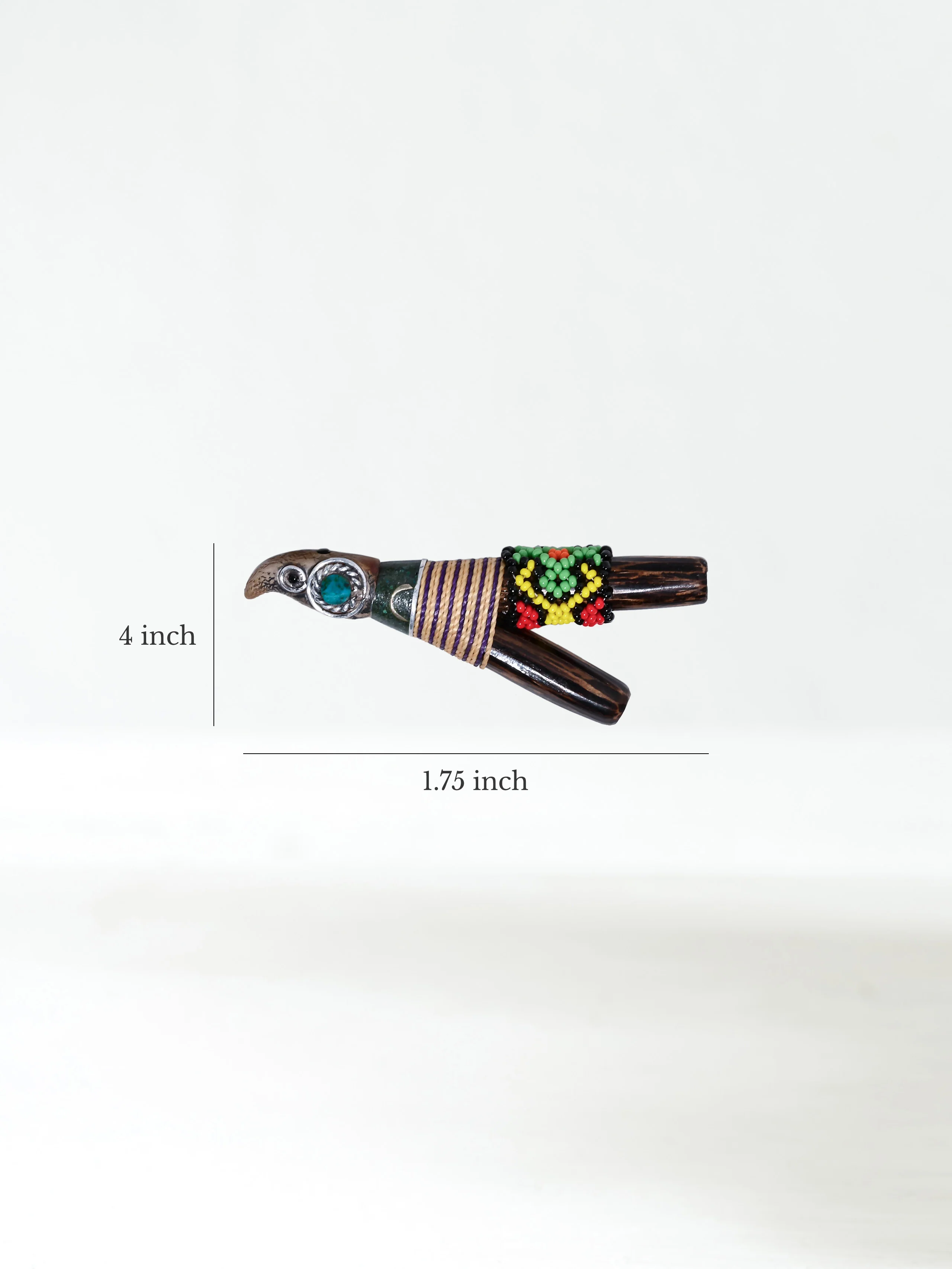 Eagle Kuripe Pipe with Stone Inlay - Image 5
