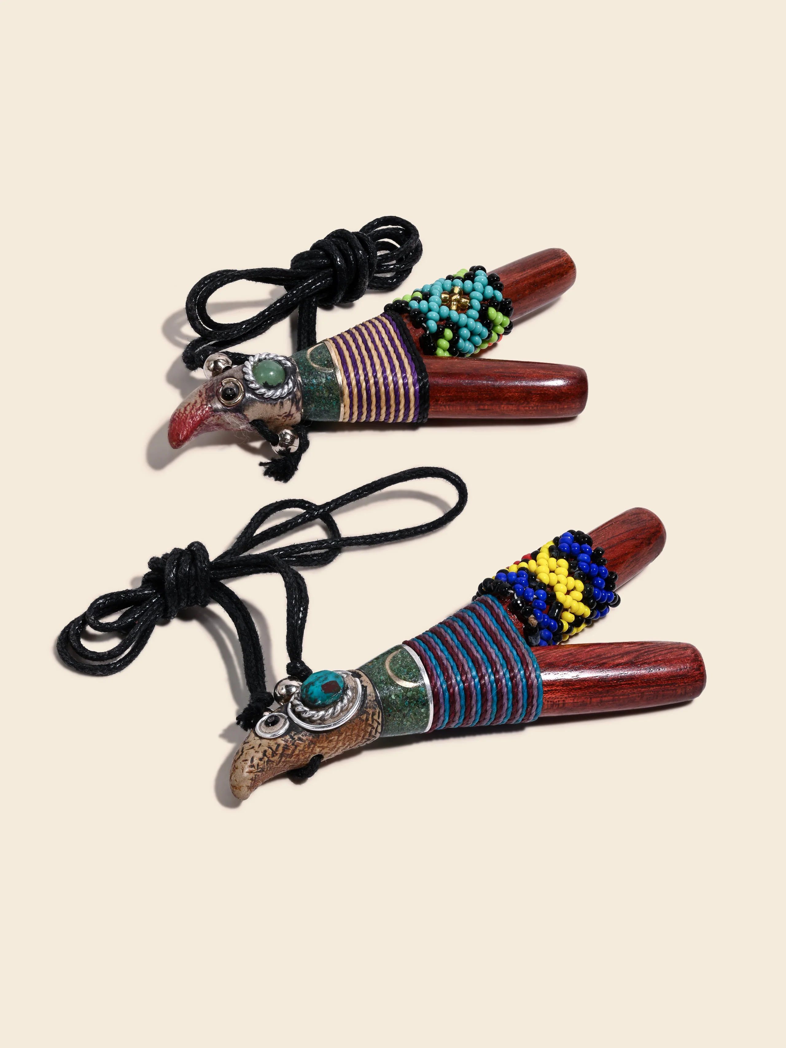 Eagle Kuripe Pipe with Stone Inlay - Image 6