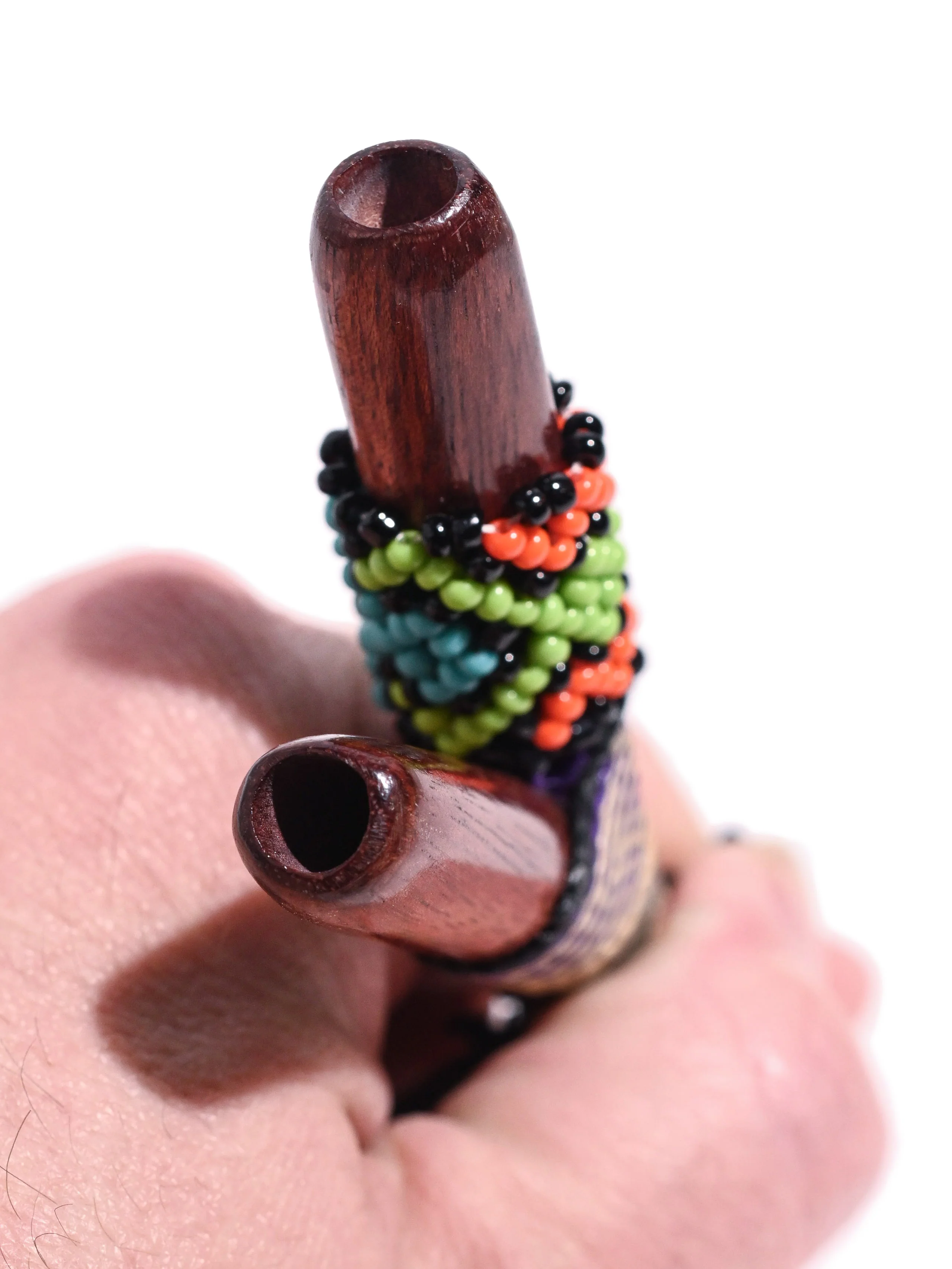 Eagle Kuripe Pipe with Stone Inlay - Image 9