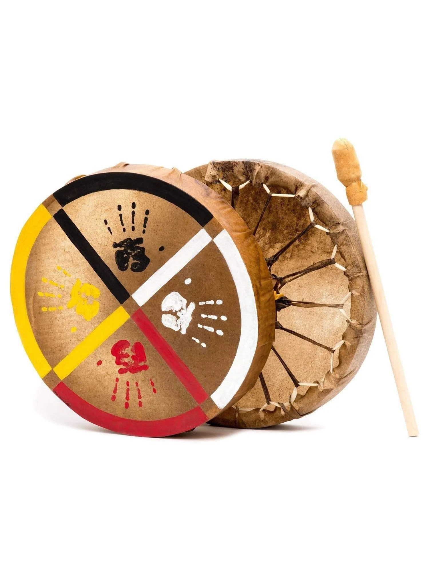 Medicine Wheel Healing-Hands Buffalo Hide Drum - Image 3