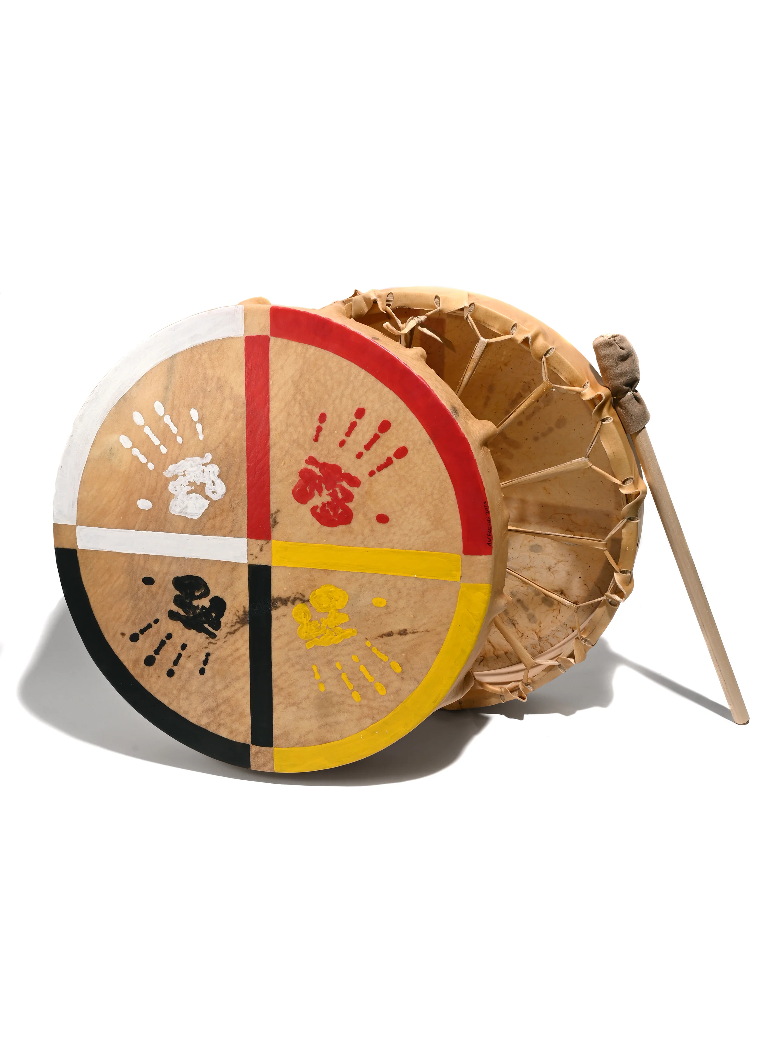 Medicine Wheel Healing-Hands Buffalo Hide Drum - Image 5