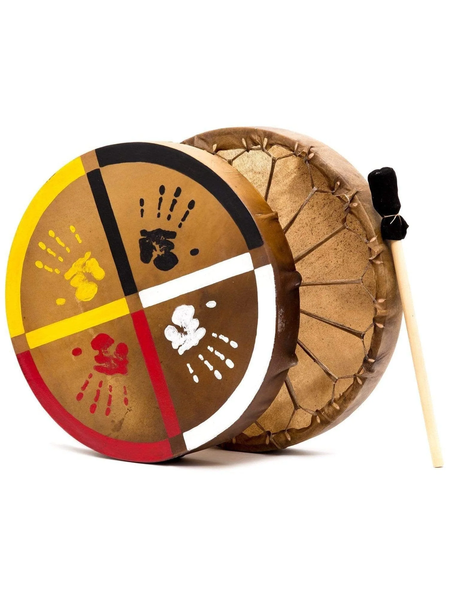 Medicine Wheel Healing-Hands Buffalo Hide Drum - Image 9