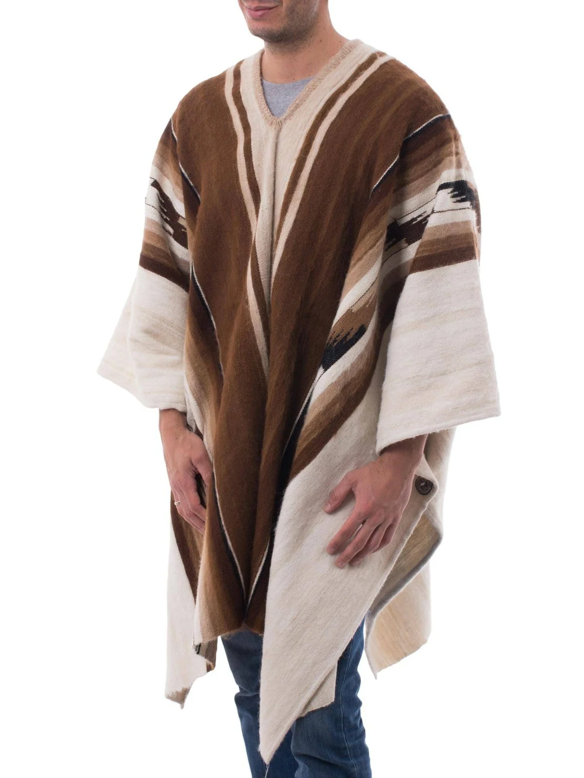 Alpaca Wool Poncho - Inca Chief - Image 3