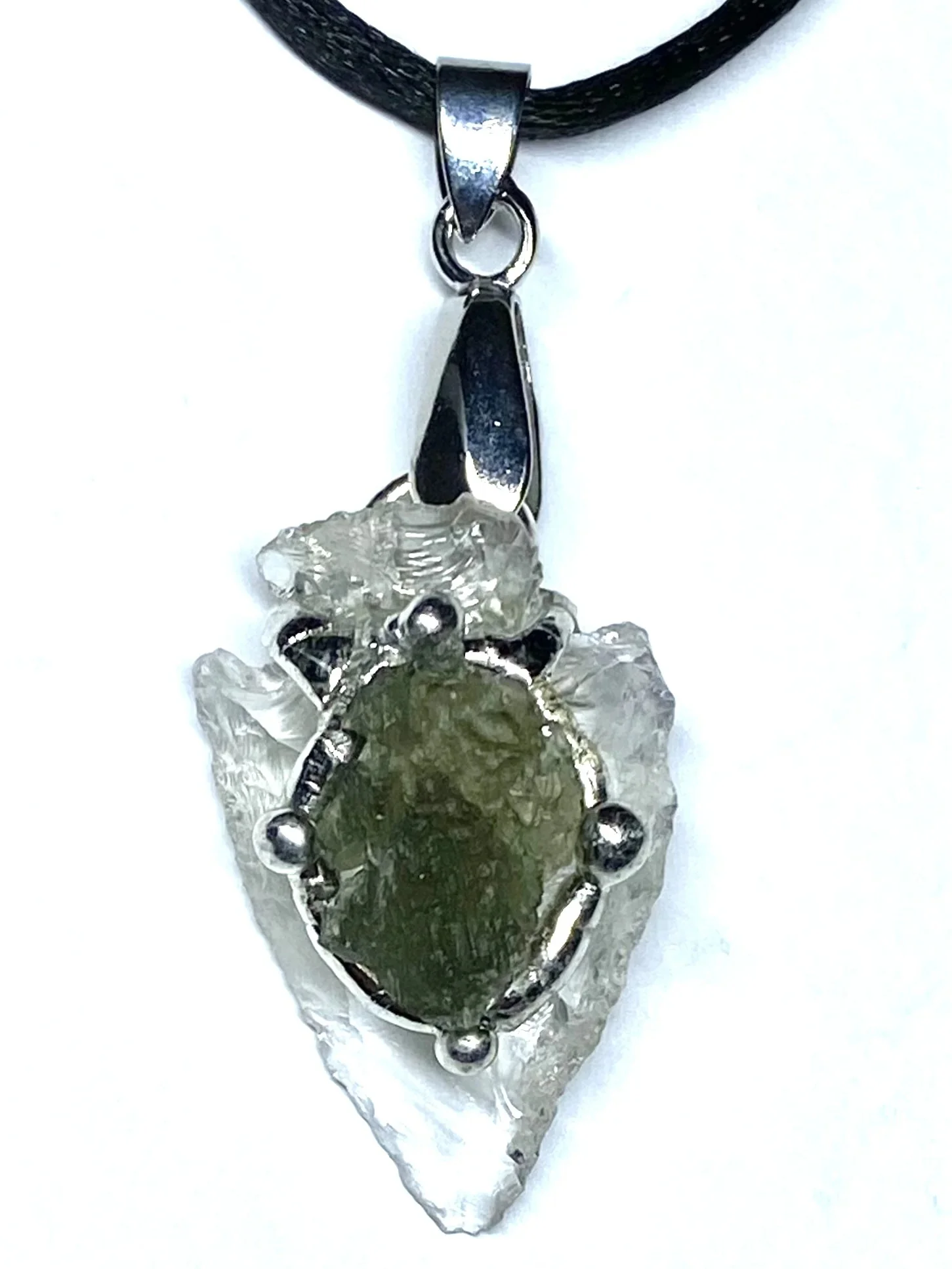 Moldavite Arrowhead Pendant