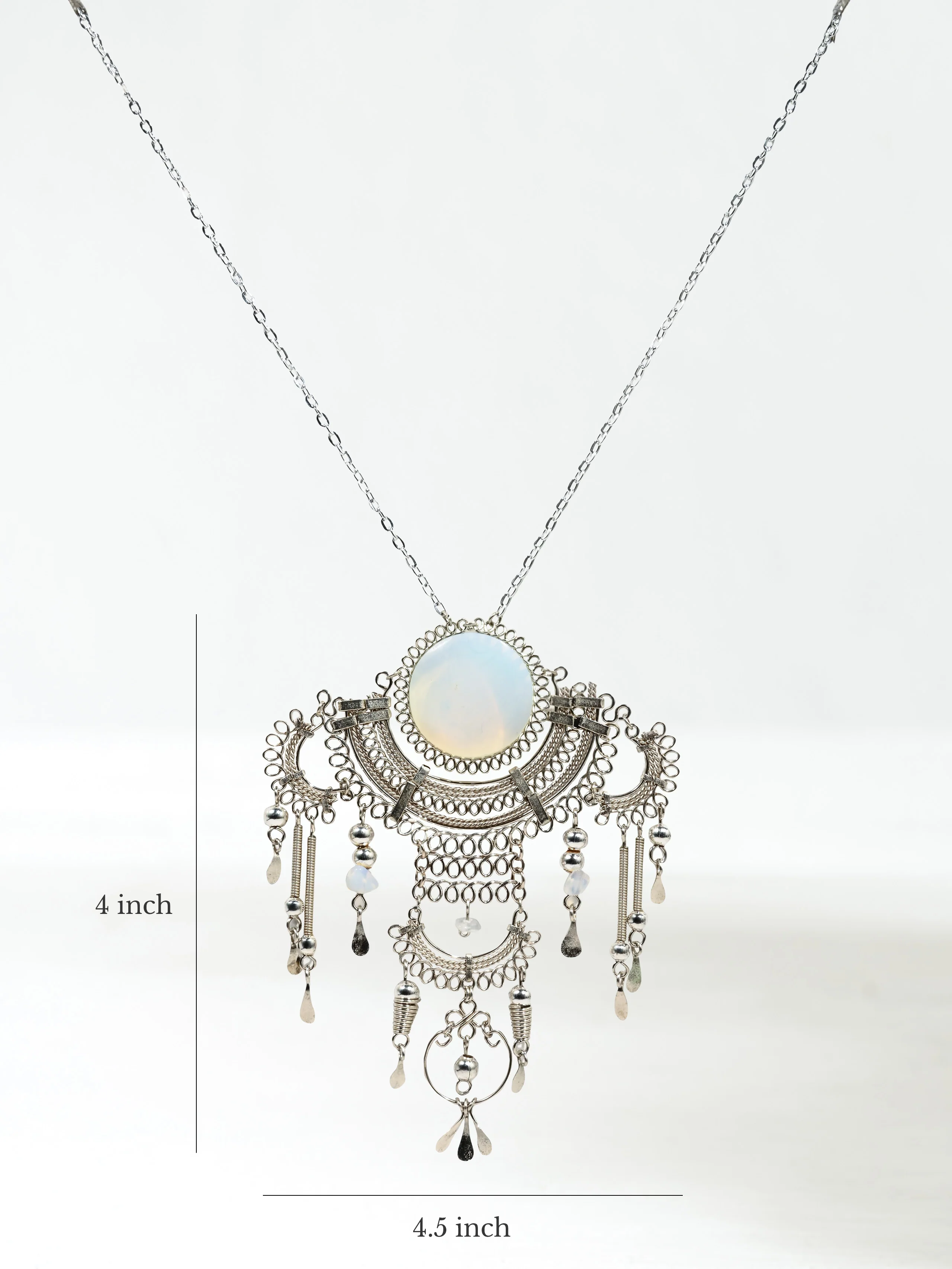 Alpaca Silver & Moonstone Artisan Necklace - Image 4