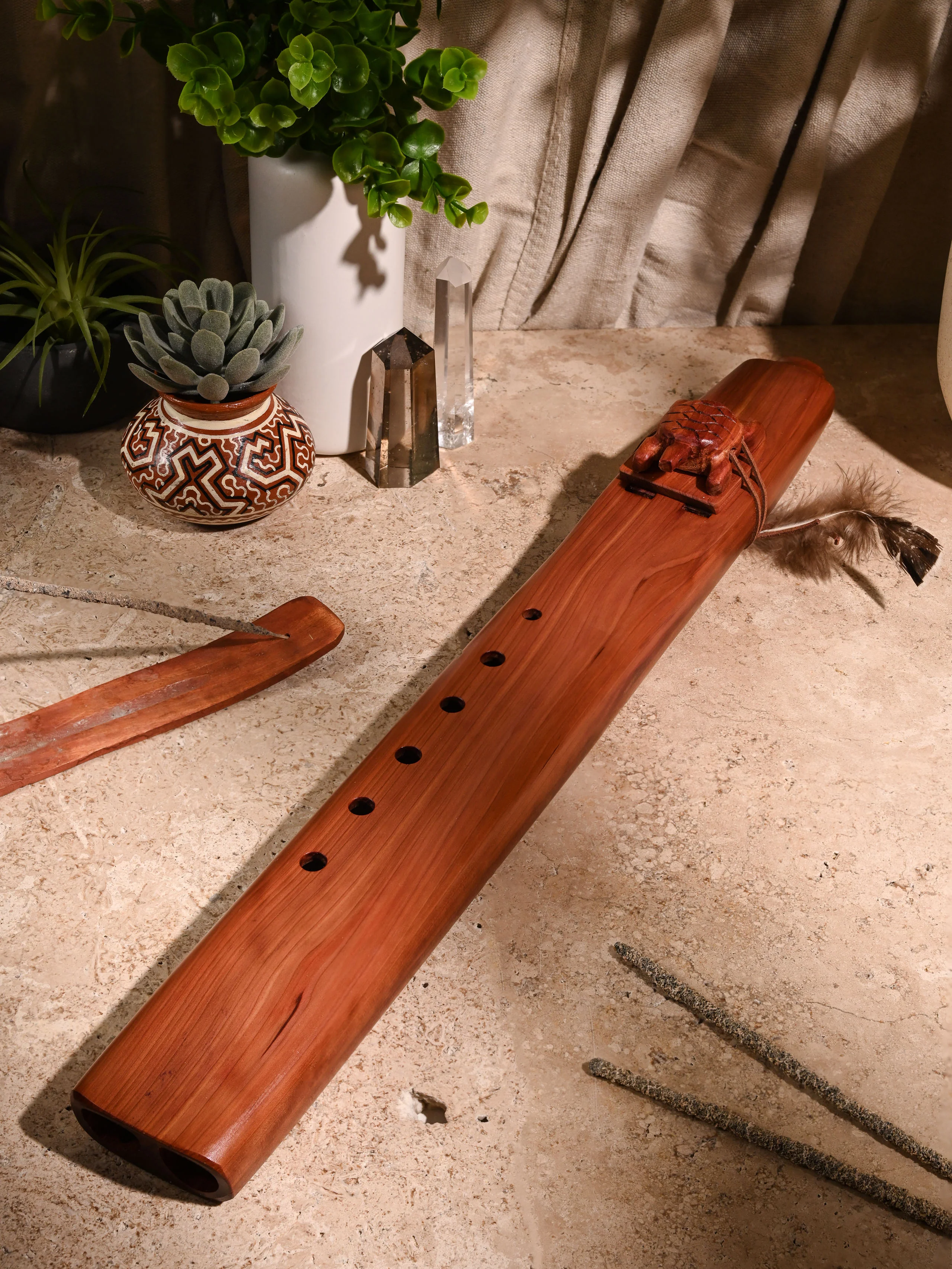 Native American Made Cedar Drone Flute - Image 6