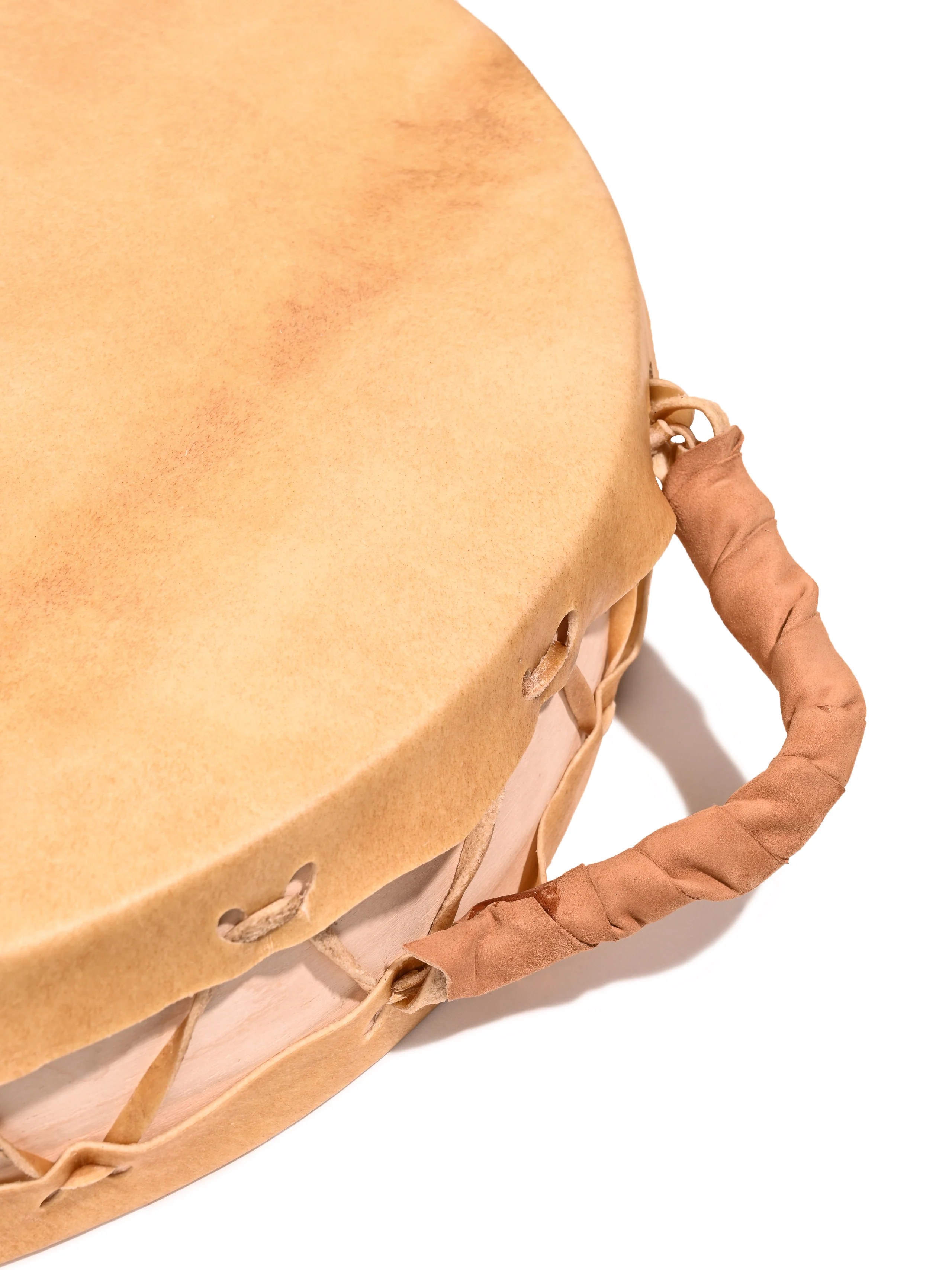 Native American Style Buffalo Hide Double-Sided Hand Drum - Image 10