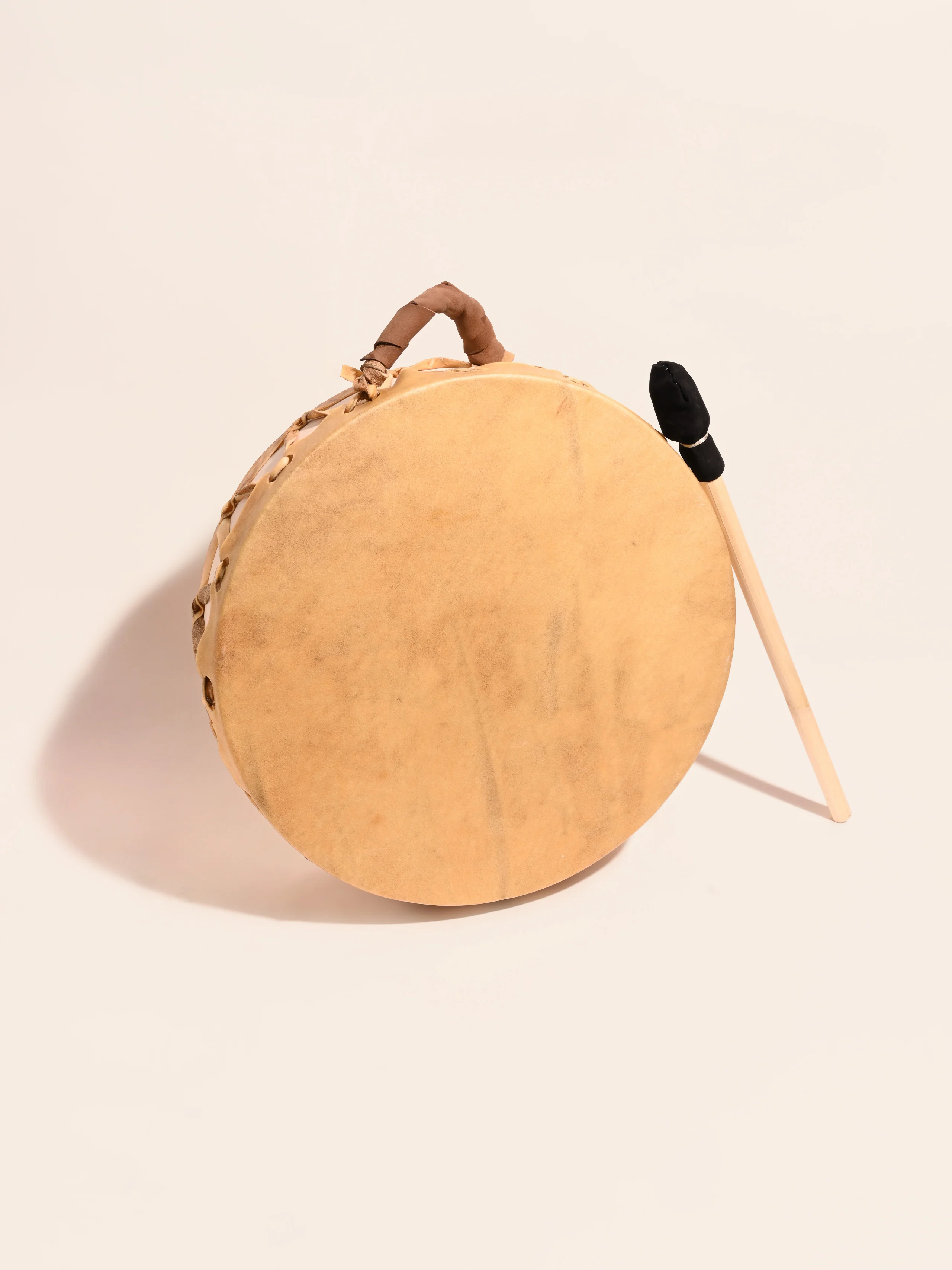 Native American Style Buffalo Hide Double-Sided Hand Drum - Image 2