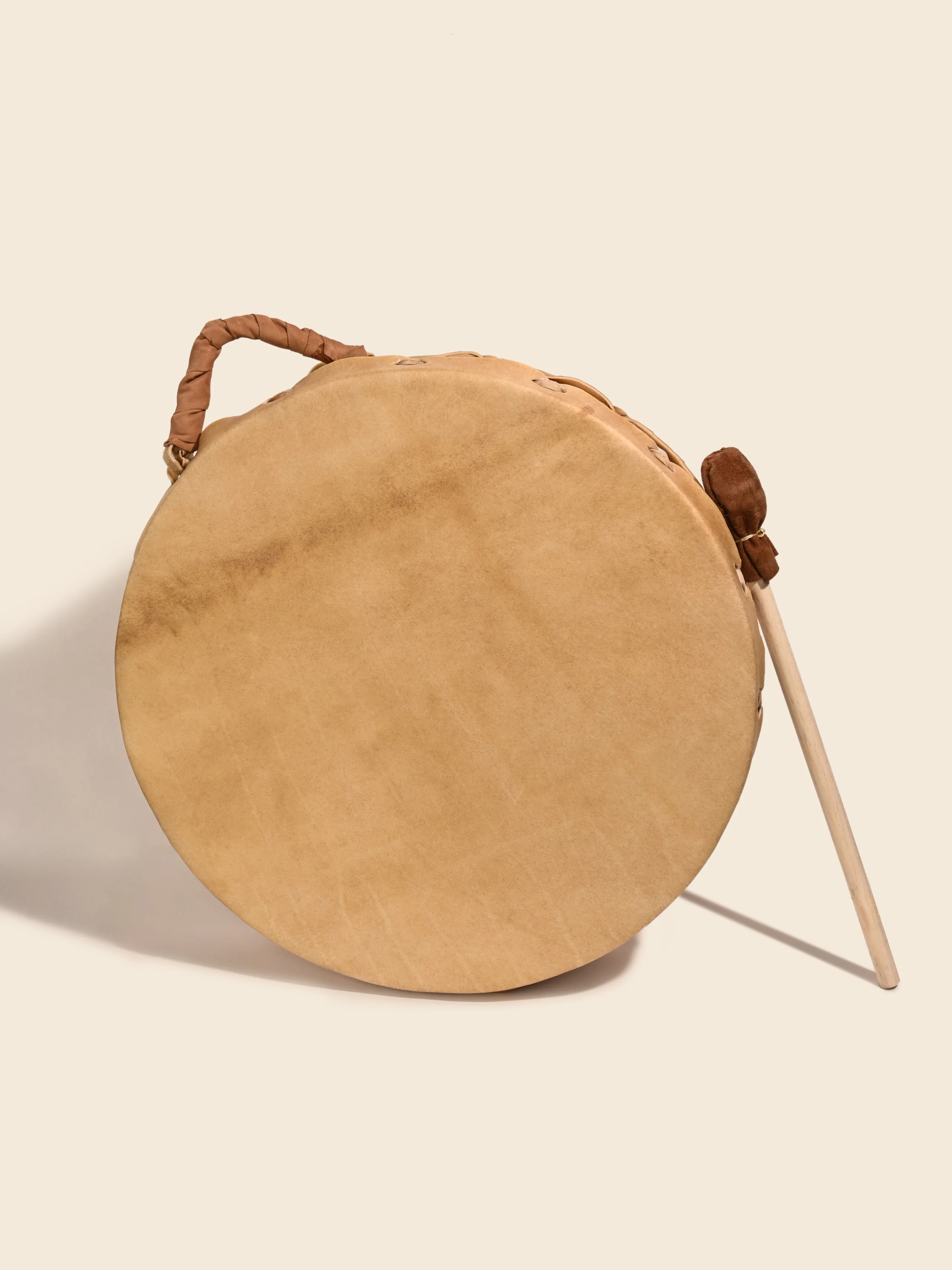 Native American Style Buffalo Hide Double-Sided Hand Drum - Image 8
