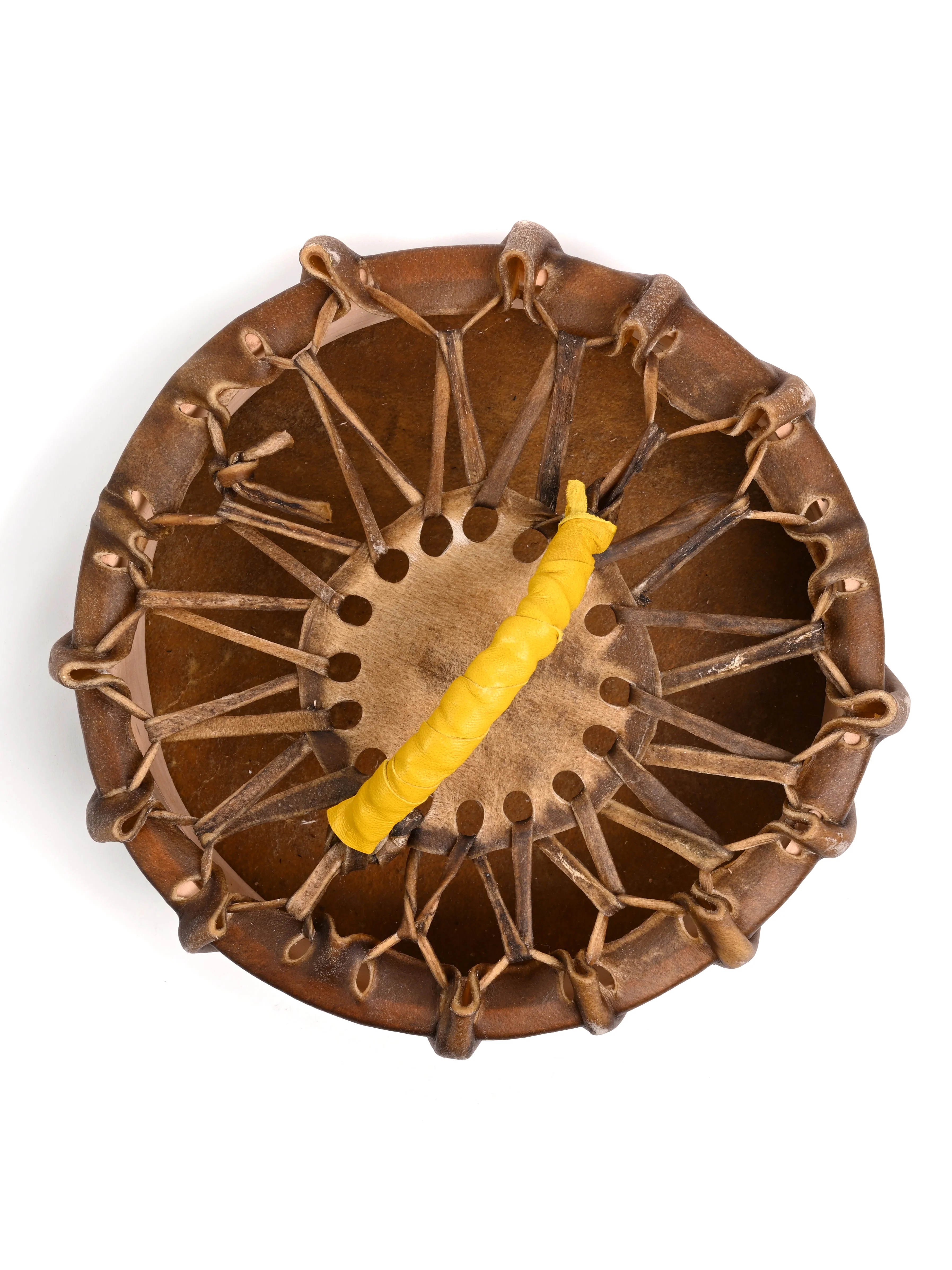 Native American Style Buffalo Hide Frame Hand Drum - Image 14