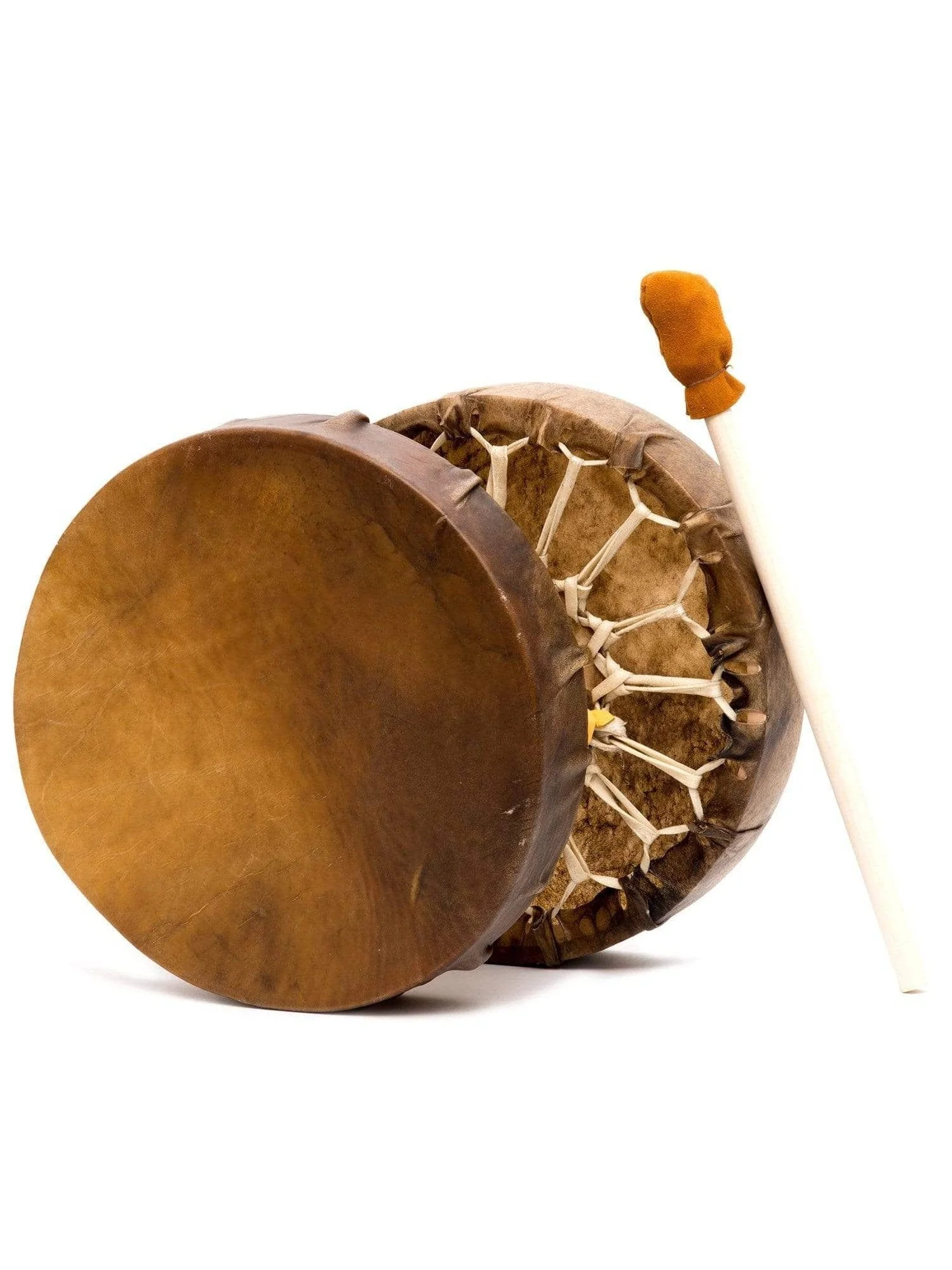 Native American Style Buffalo Hide Frame Hand Drum - Image 2