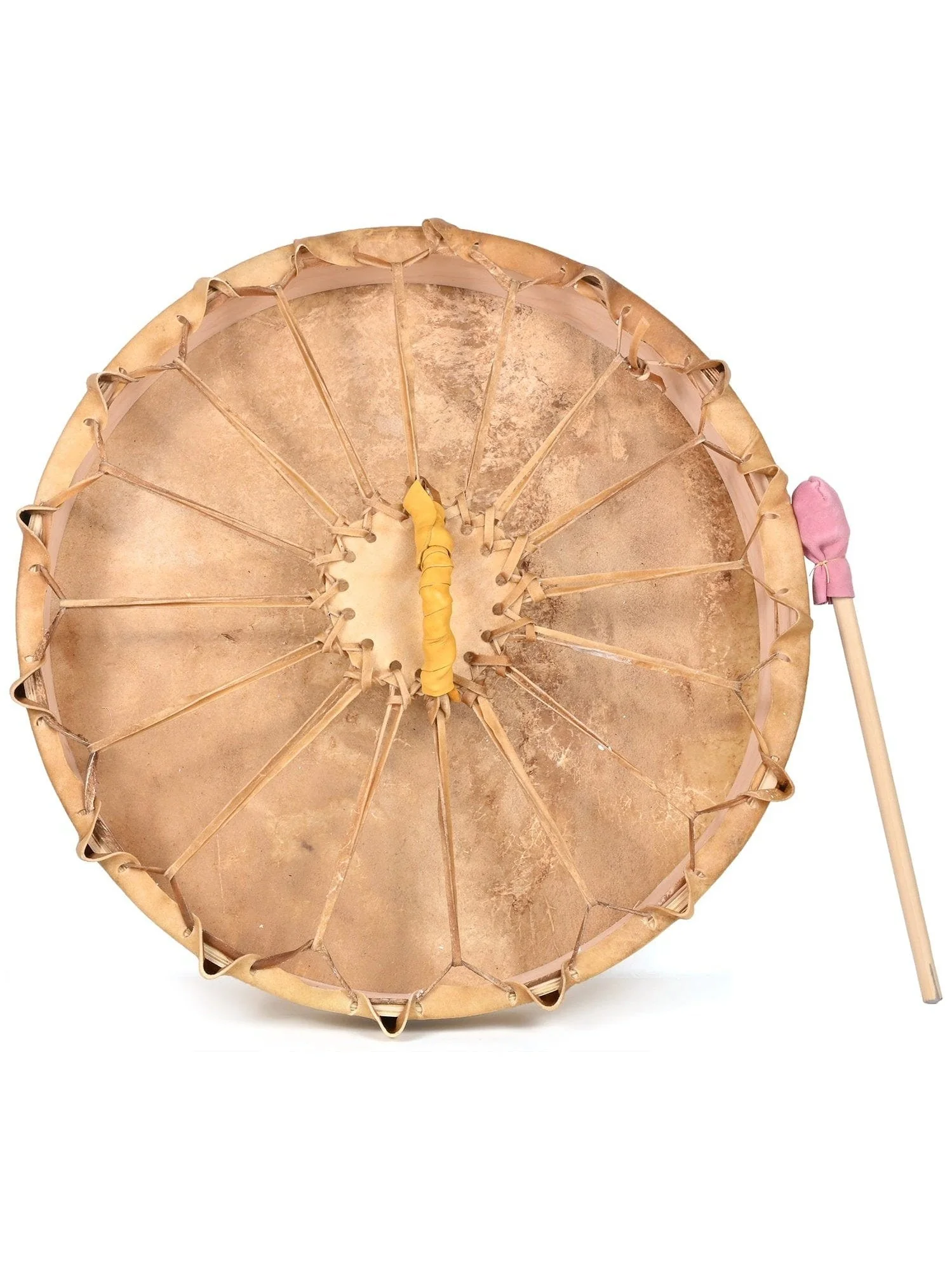 Native American Style Buffalo Hide Frame Hand Drum - Image 5