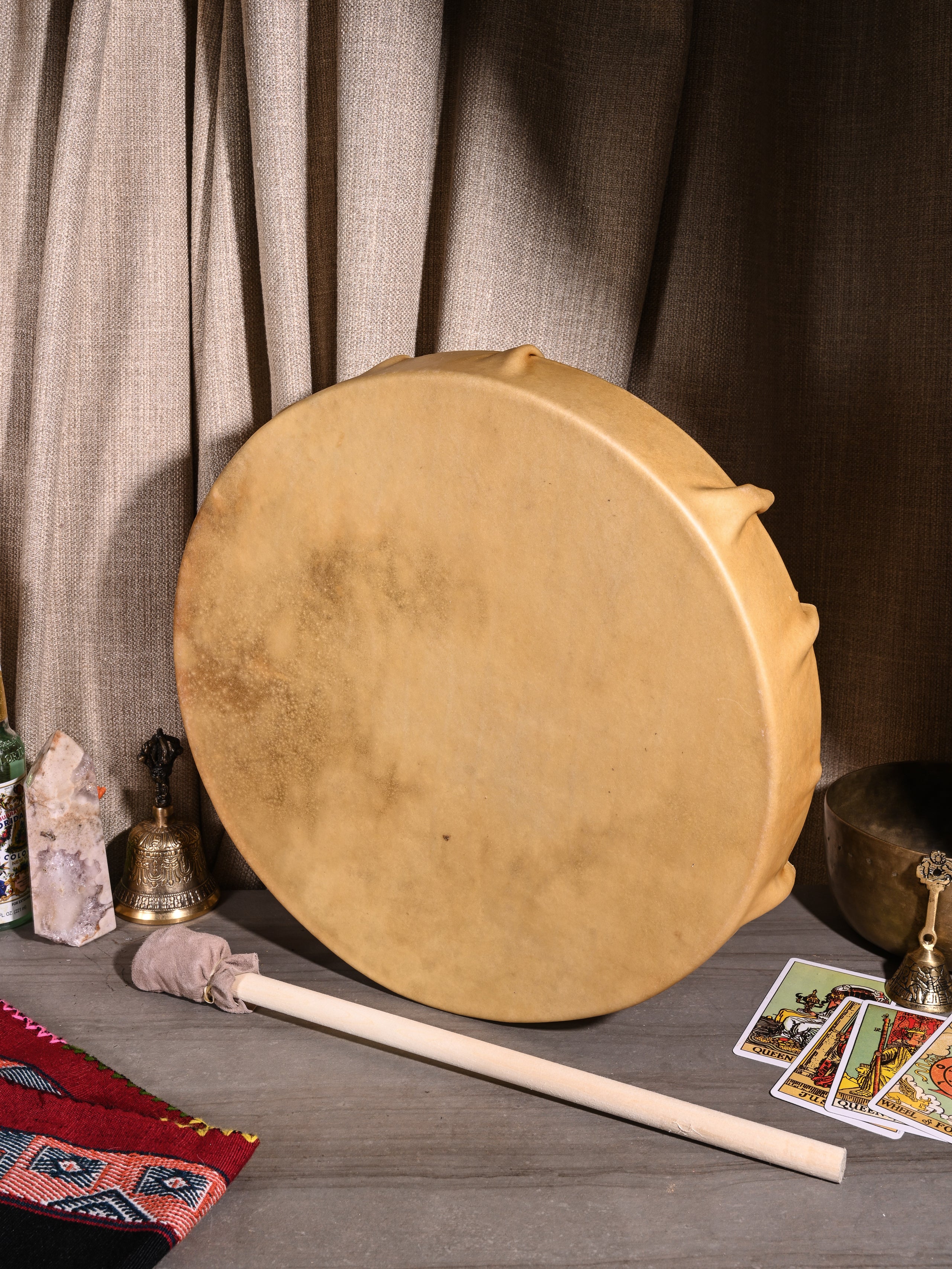 Native American Style Buffalo Hide Frame Hand Drum - Image 8