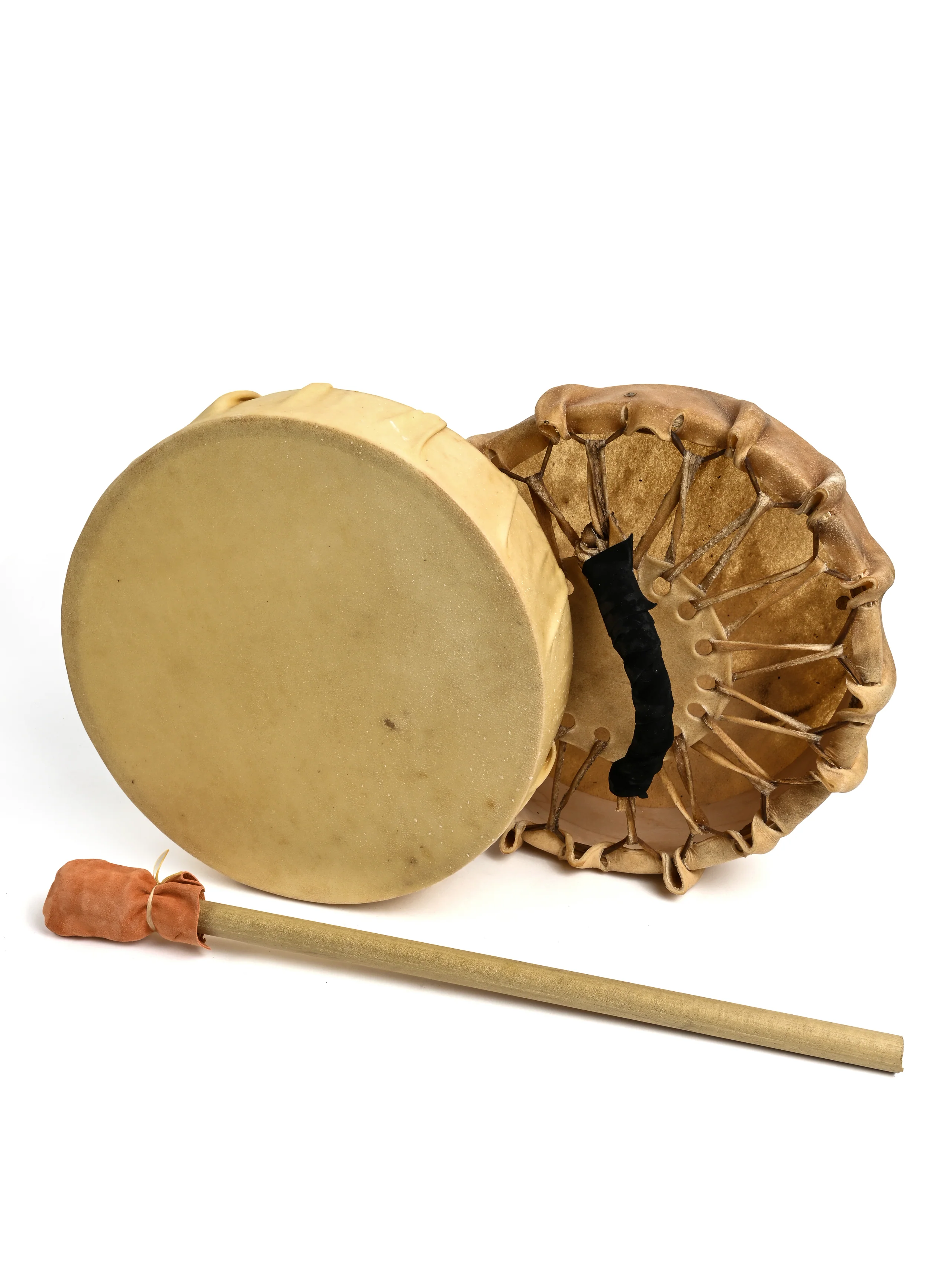 Native American Style Buffalo Hide Frame Hand Drum - Image 9