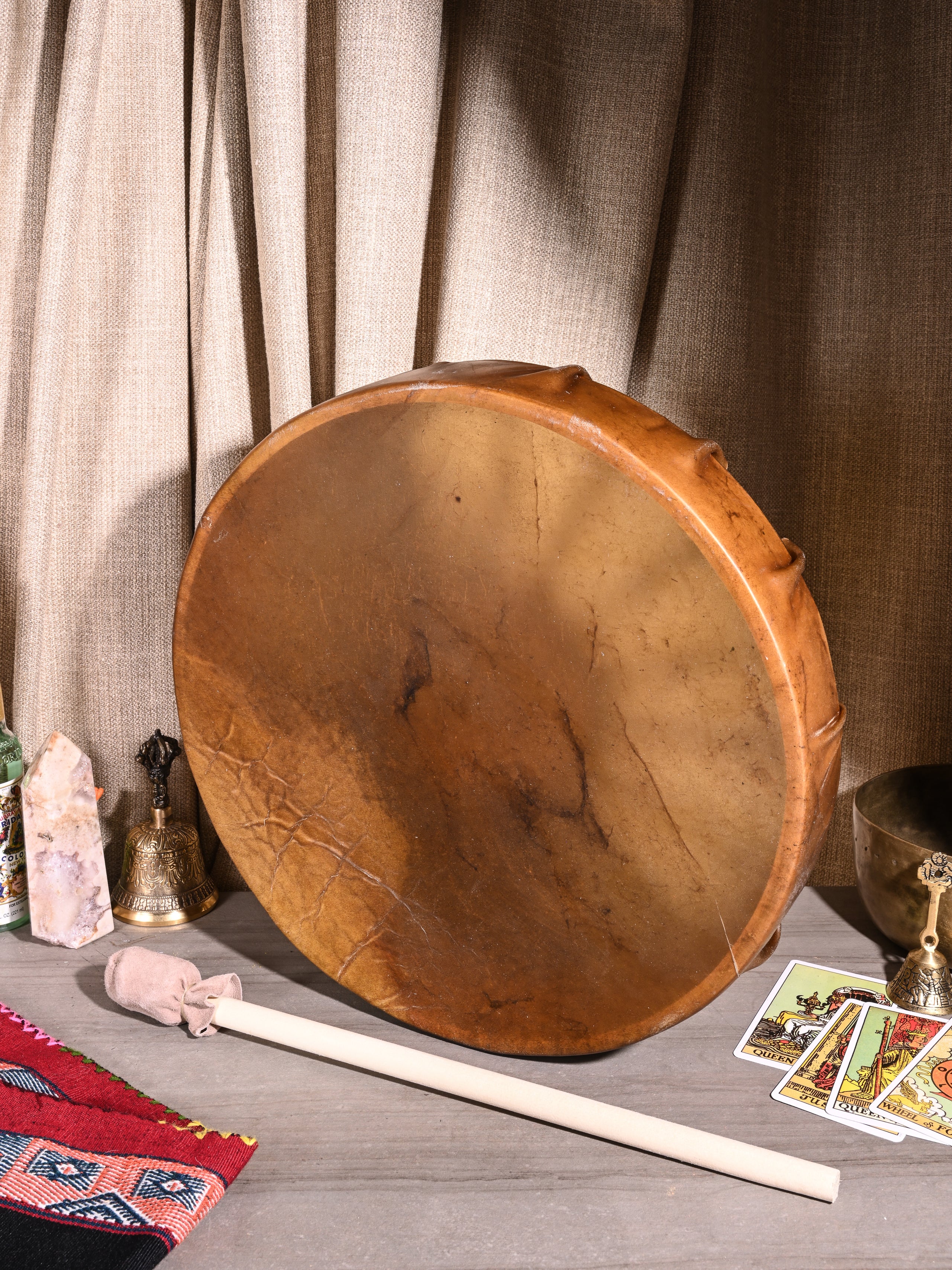 Native American-Style Elk Rawhide Drum - Image 9