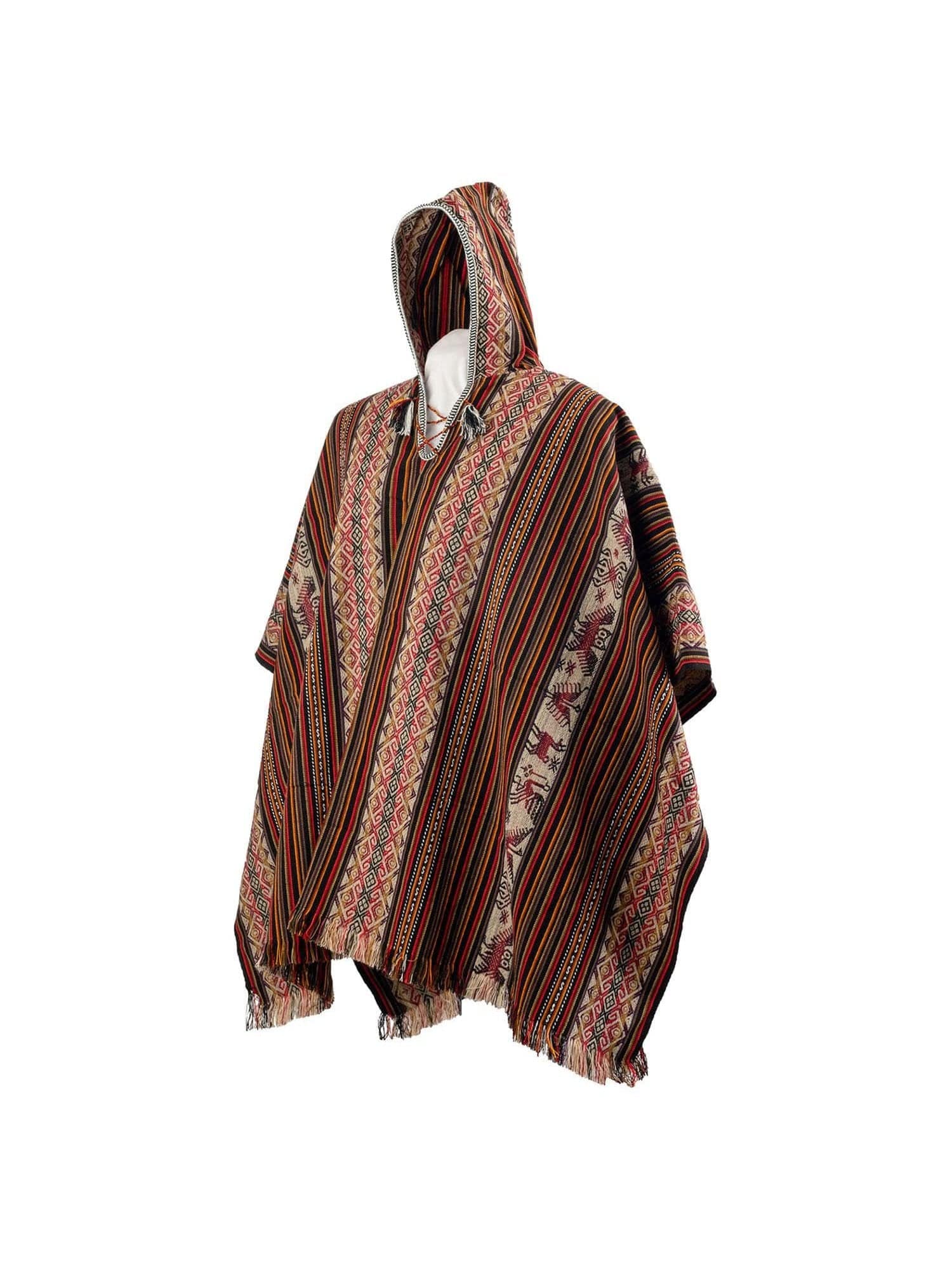 Allpa Hooded Peruvian Poncho - Night - Image 2