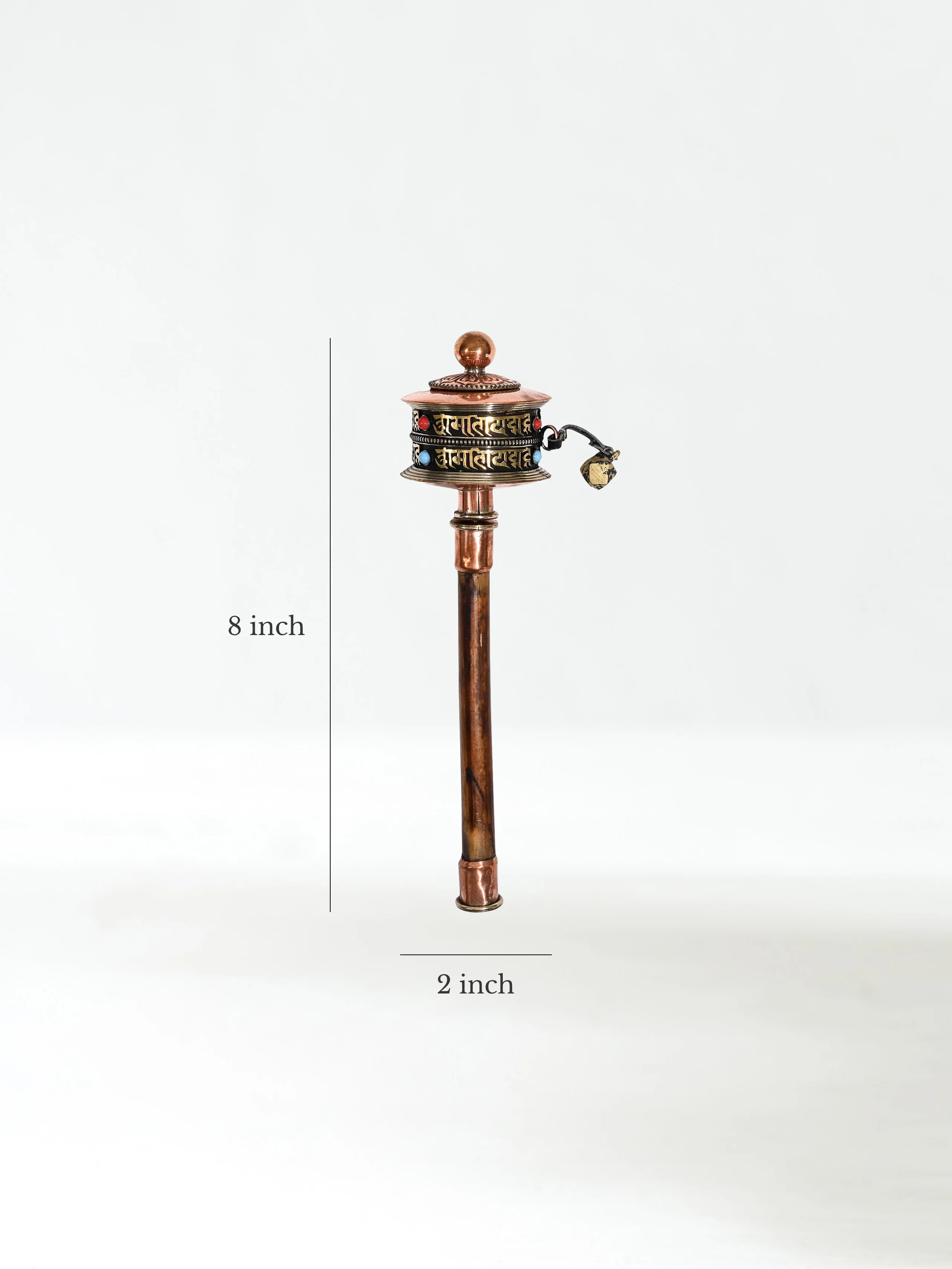 Newari Script Cooper Prayer Wheel - Image 3