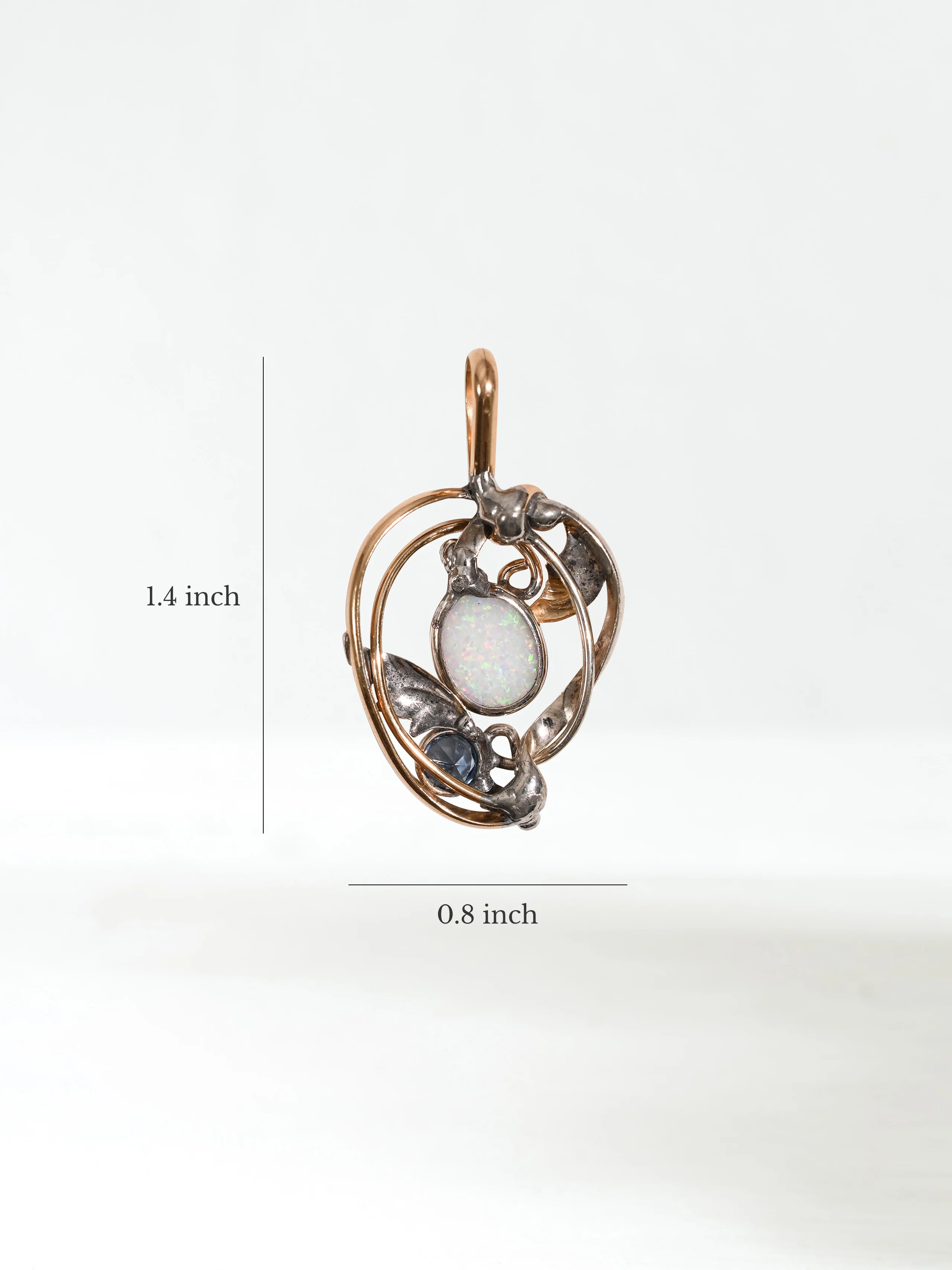 Opal & Sky Blue Topaz Pendant - Image 2
