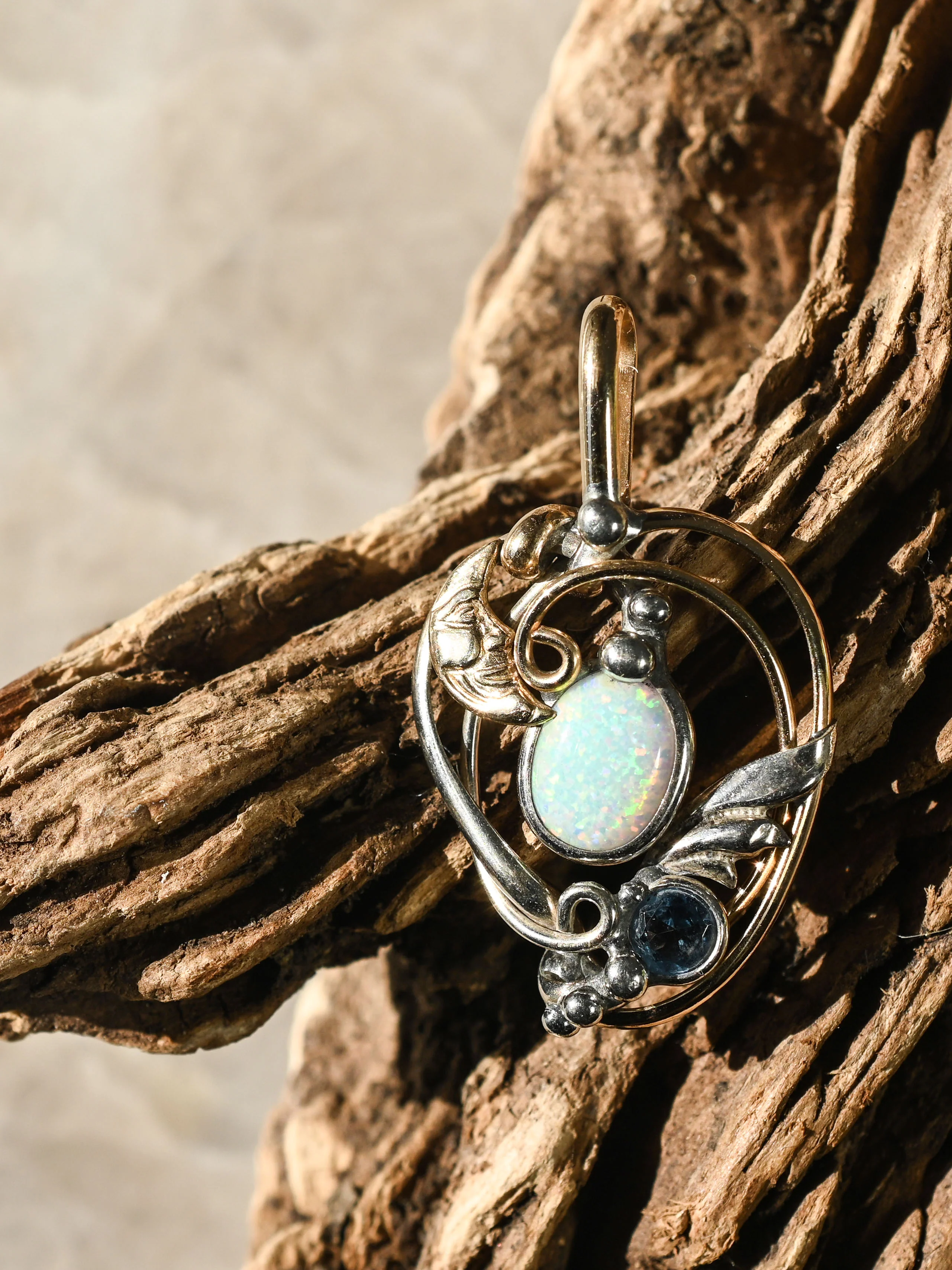 Opal & Sky Blue Topaz Pendant - Image 3