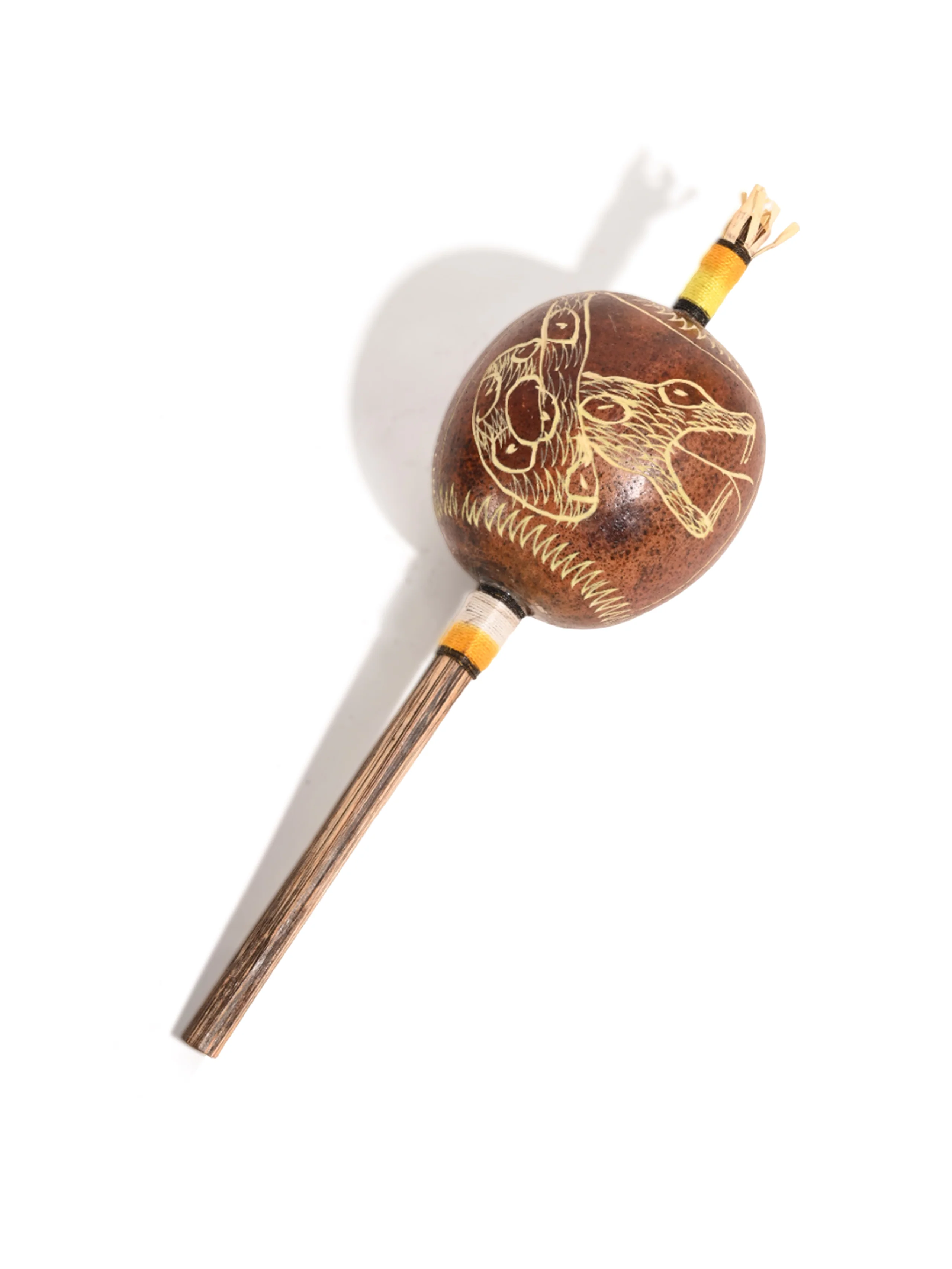 Peruvian Amazon Gourd Rattle - Curvy Serpents - Image 6