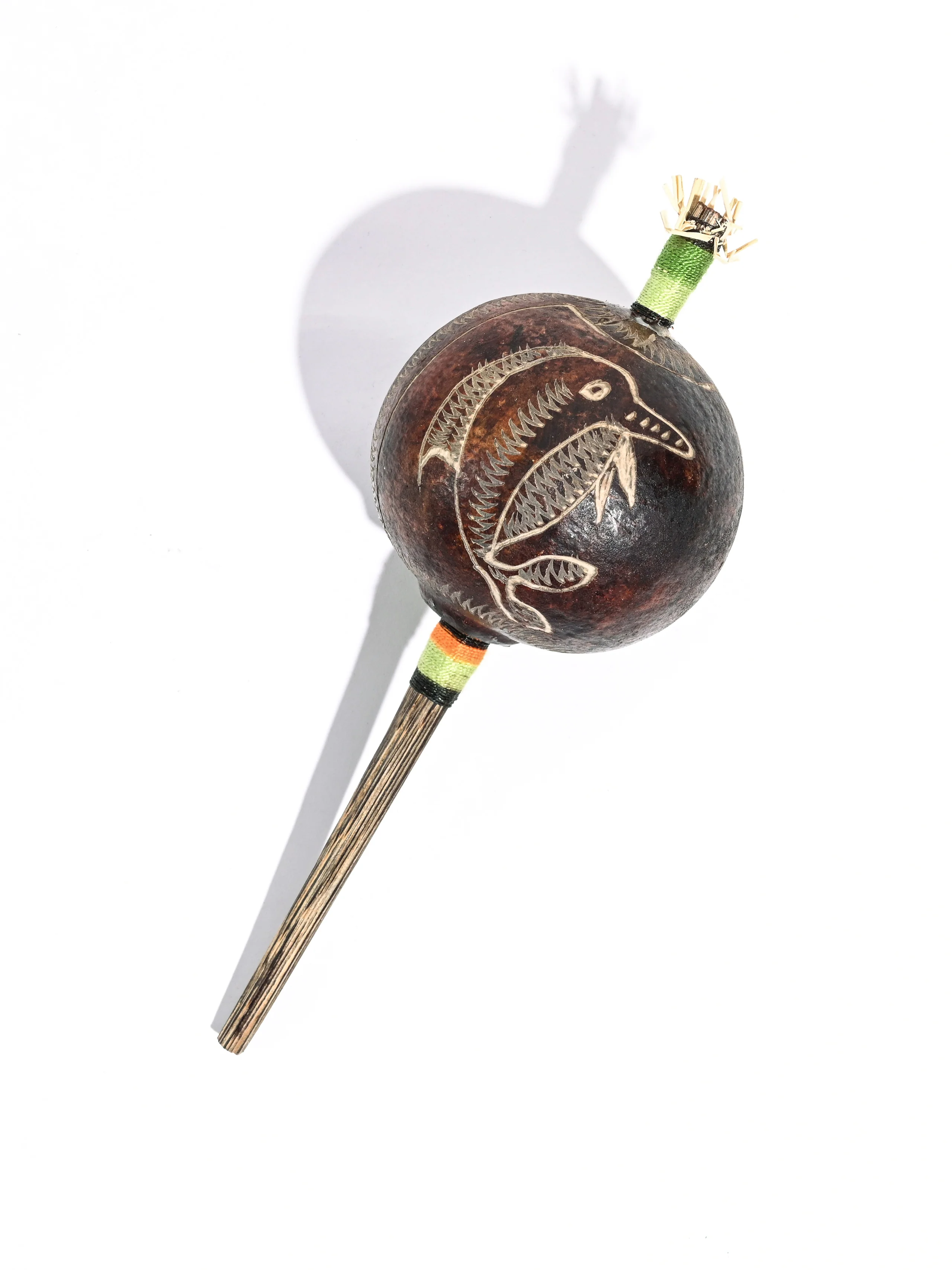 Peruvian Amazon Gourd Rattle - Dolphin - Image 3