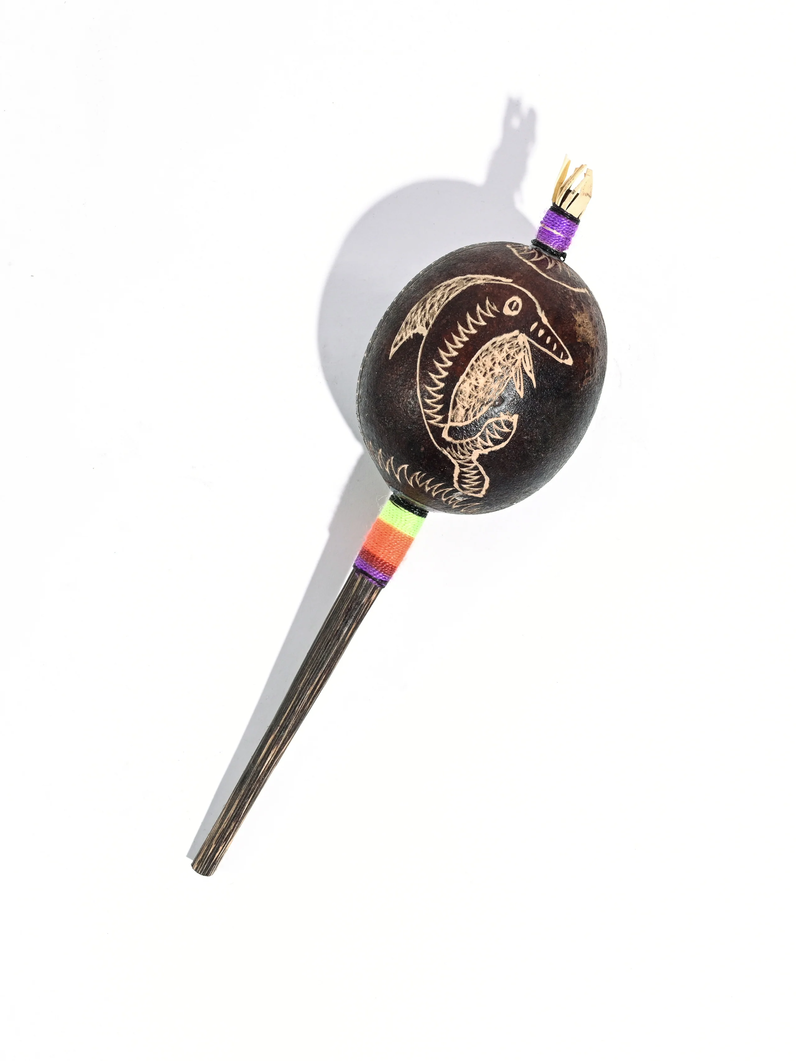 Peruvian Amazon Gourd Rattle - Dolphin - Image 4