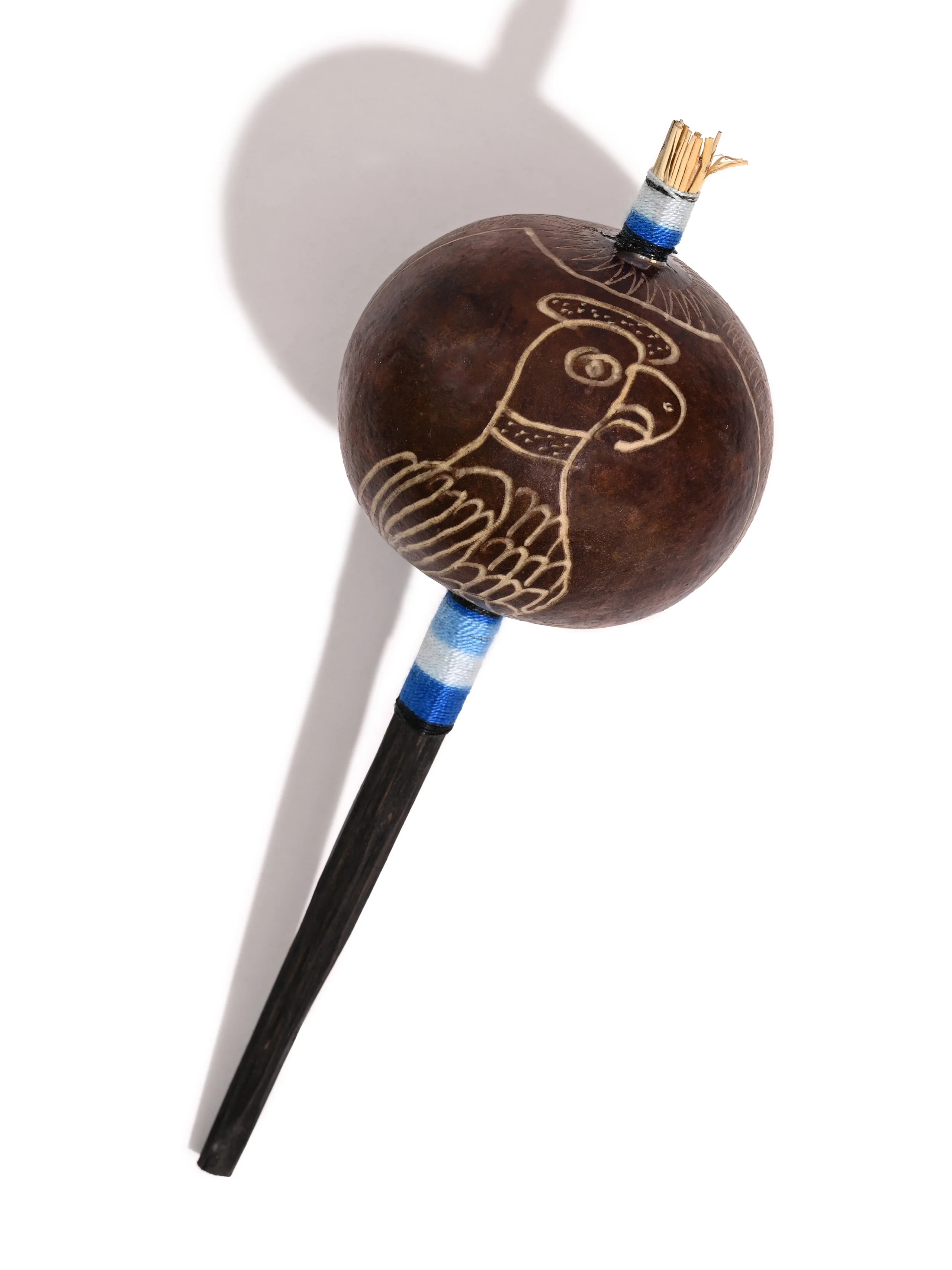 Peruvian Amazon Gourd Rattle - Eagle and Condor - Image 10