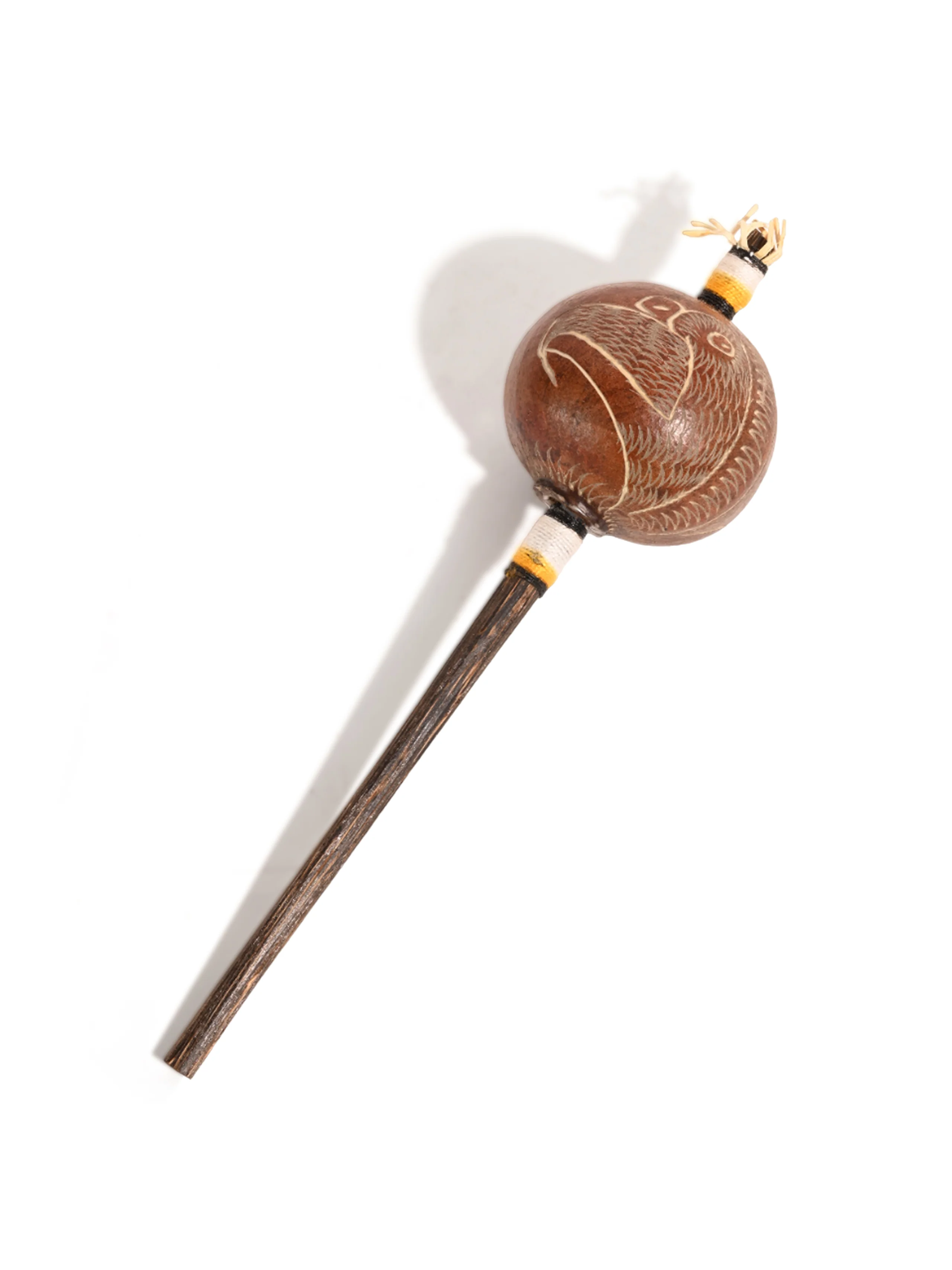 Peruvian Amazon Gourd Rattle - Eagle and Condor - Image 3
