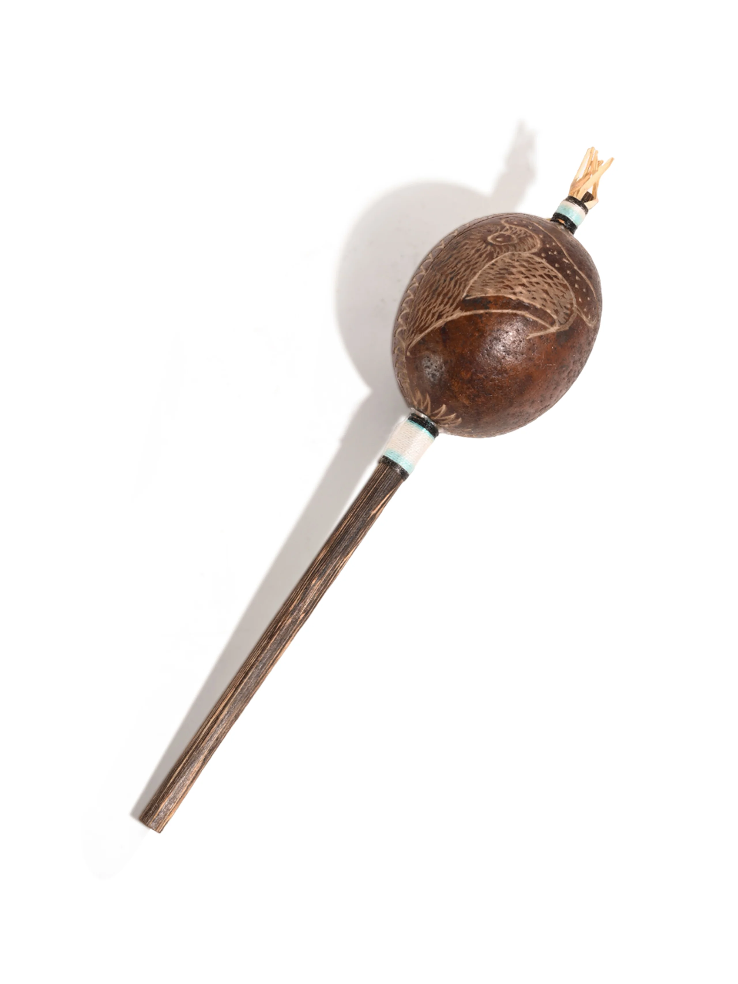 Peruvian Amazon Gourd Rattle - Eagle and Condor - Image 5