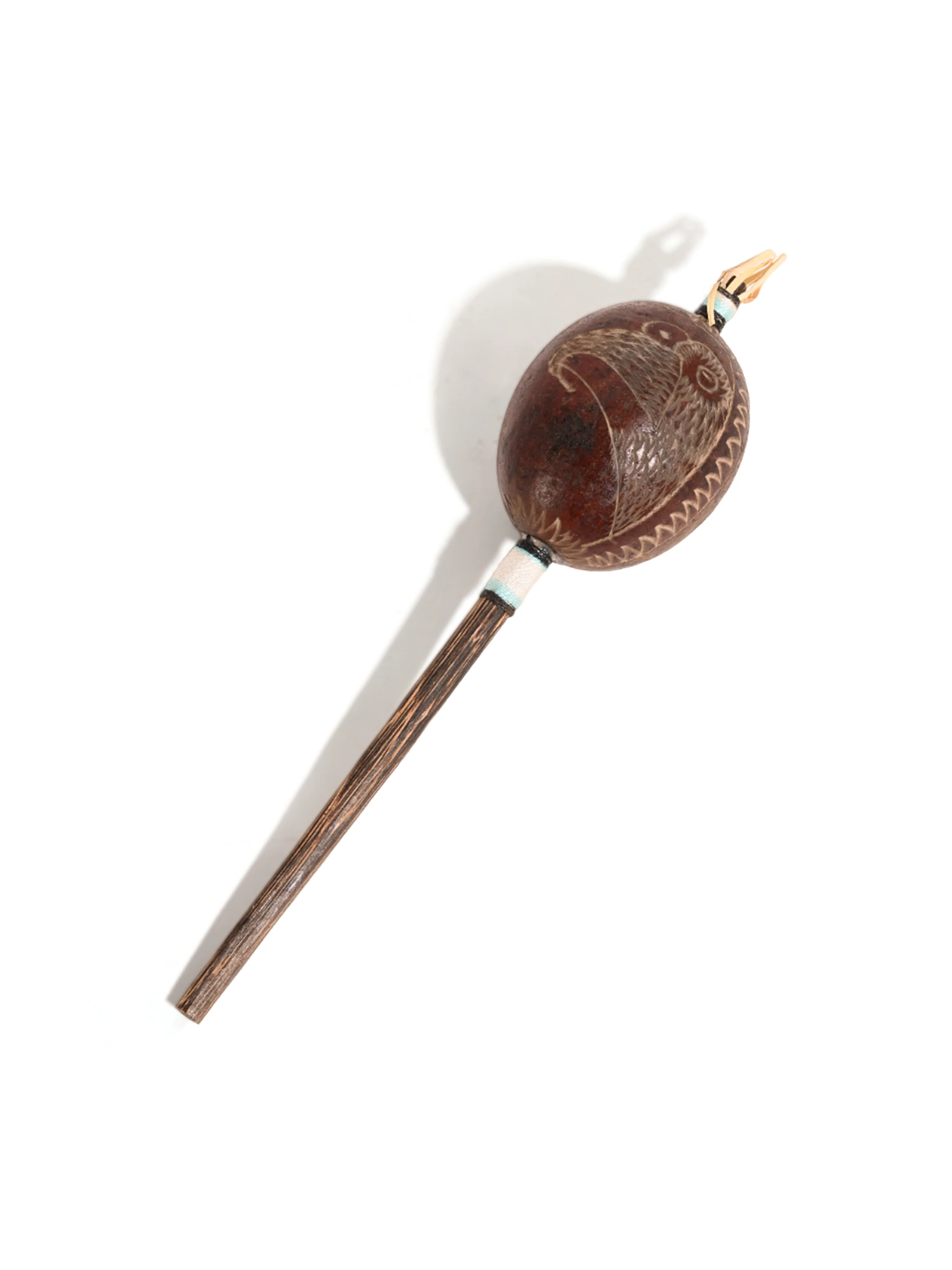 Peruvian Amazon Gourd Rattle - Eagle and Condor - Image 6