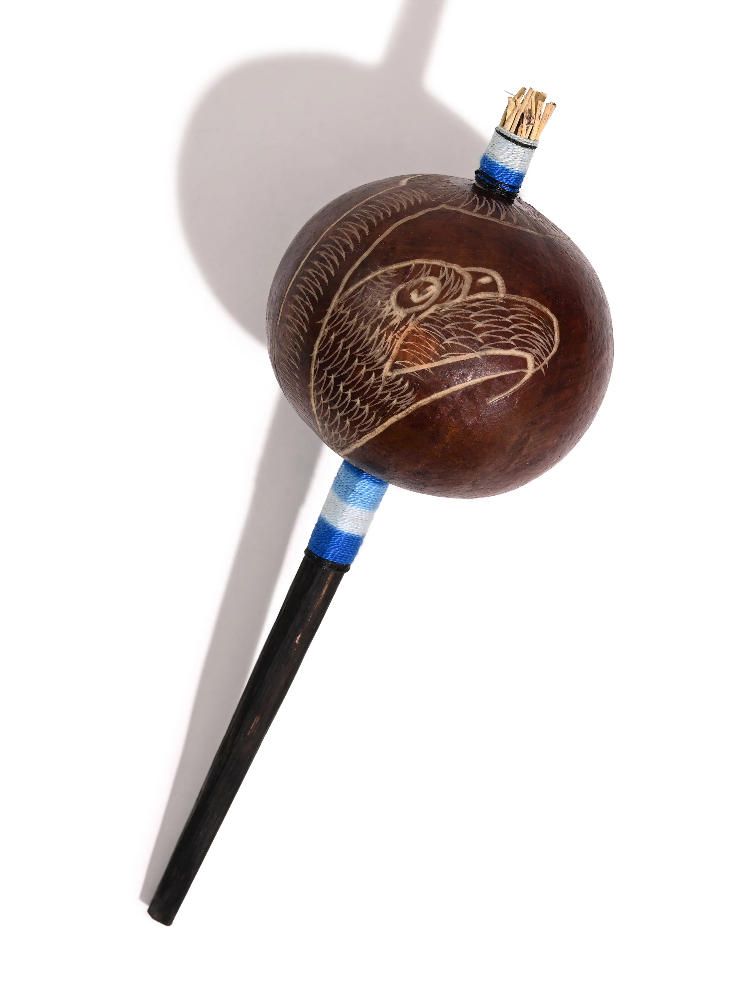 Peruvian Amazon Gourd Rattle - Hummingbird and Condor - Image 12