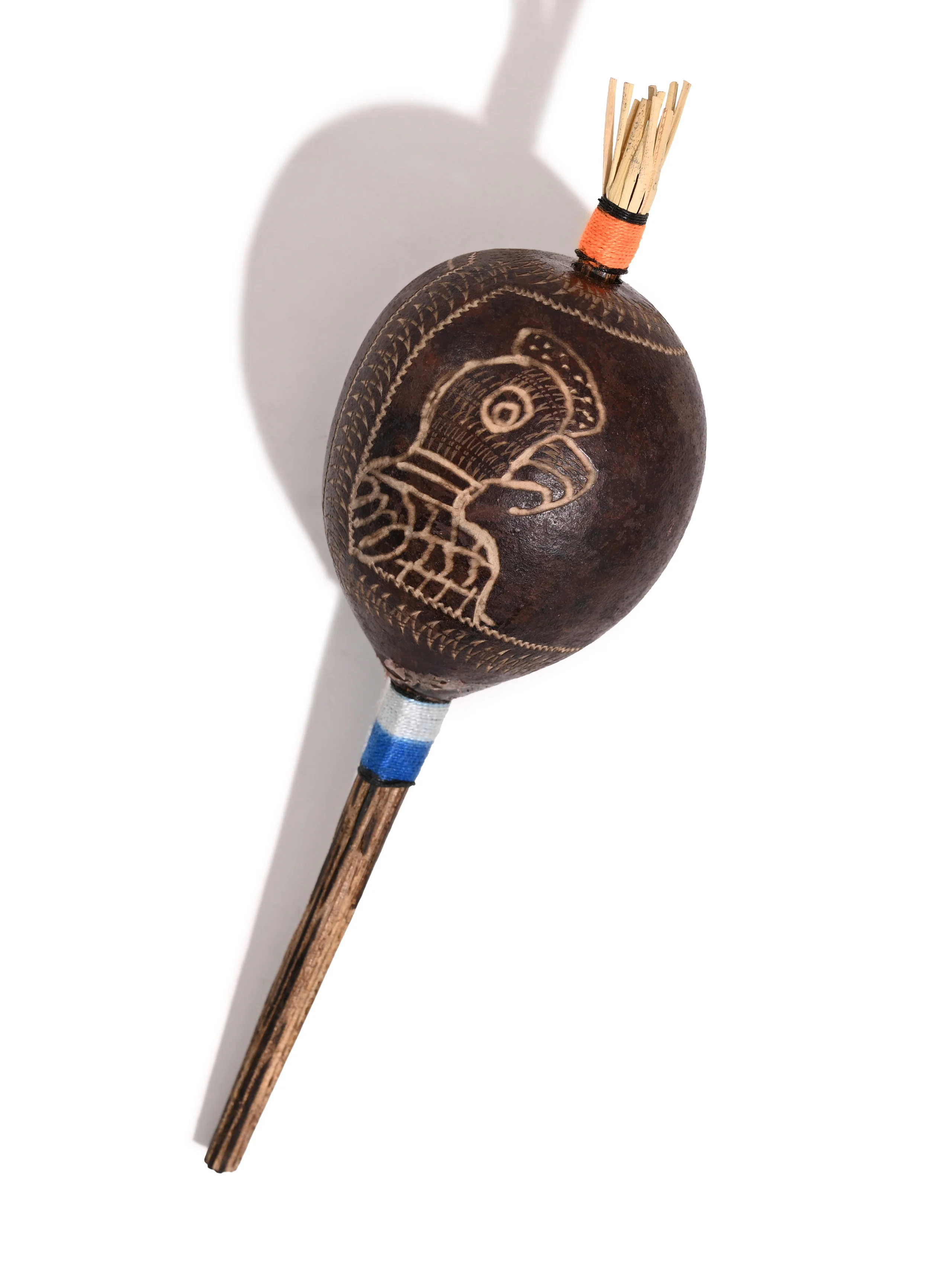 Peruvian Amazon Gourd Rattle - Hummingbird and Condor - Image 9