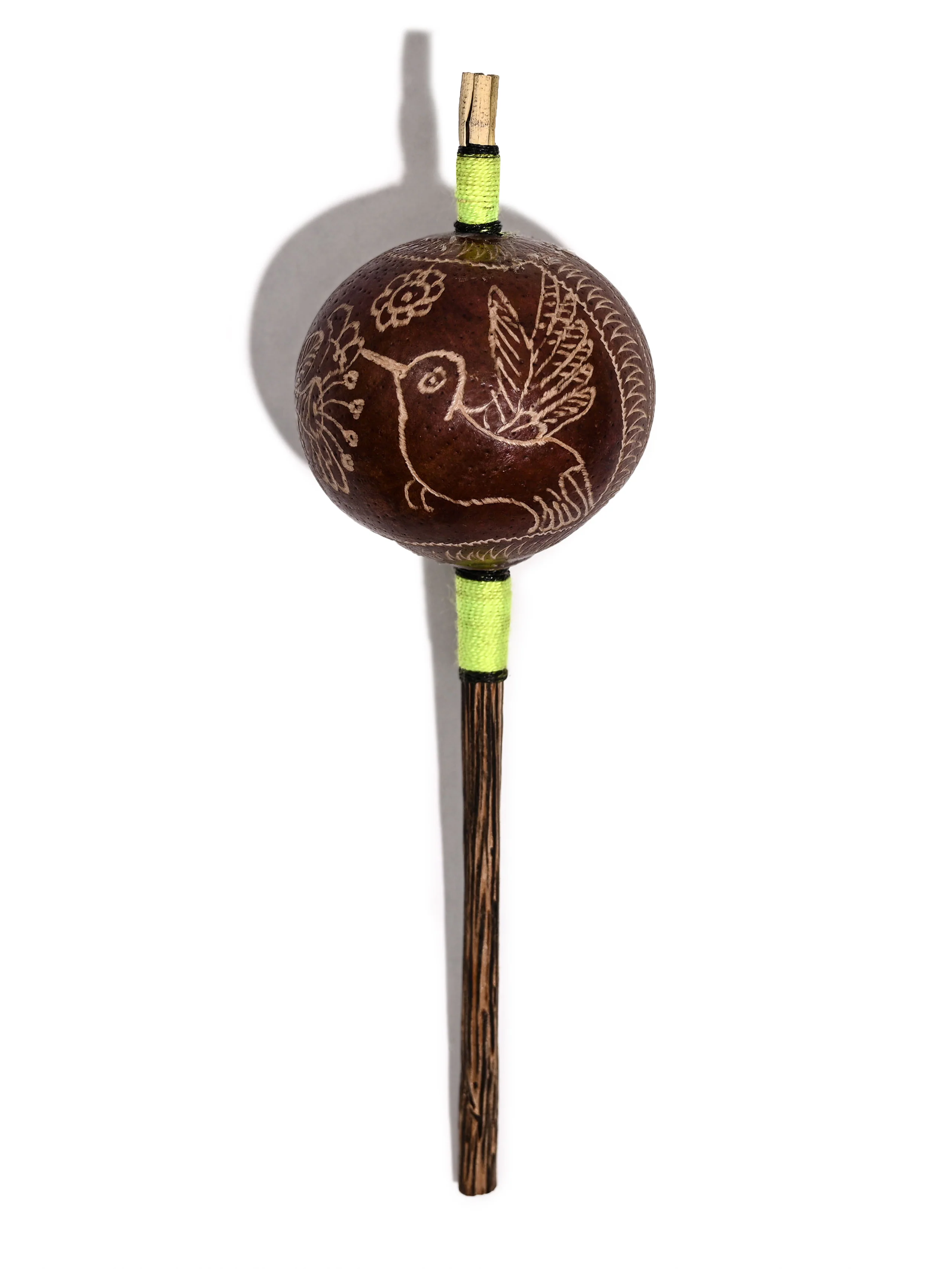 Peruvian Amazon Gourd Rattle - Hummingbird - Image 2