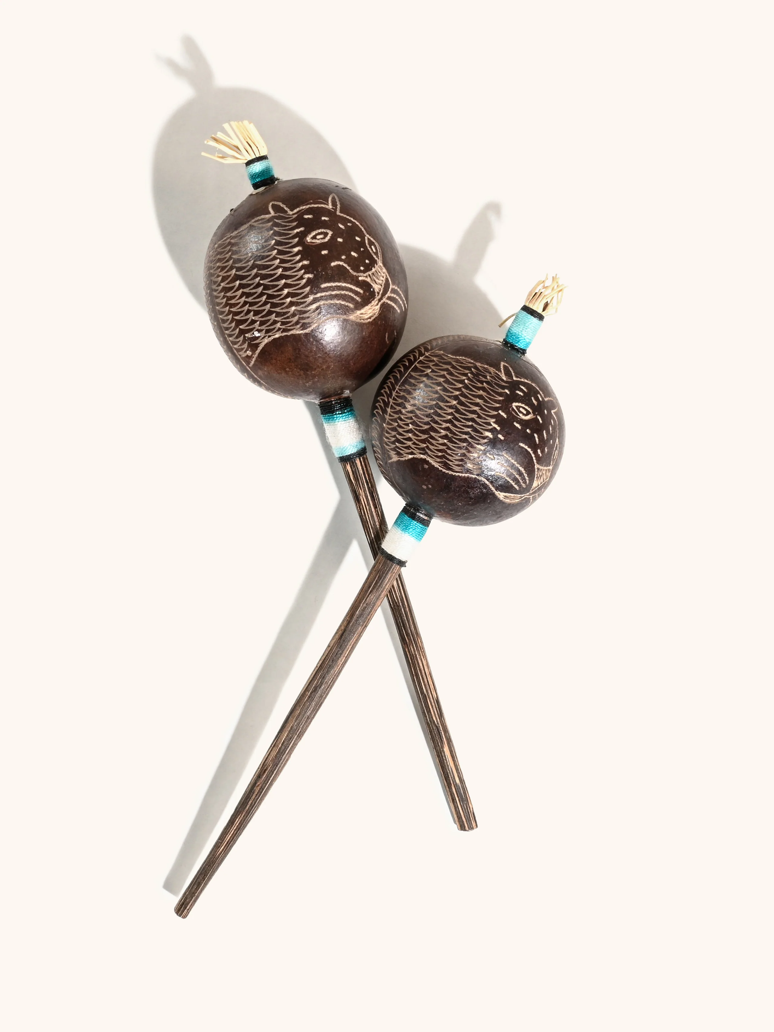 Peruvian Amazon Gourd Rattle - Jaguar - Image 7