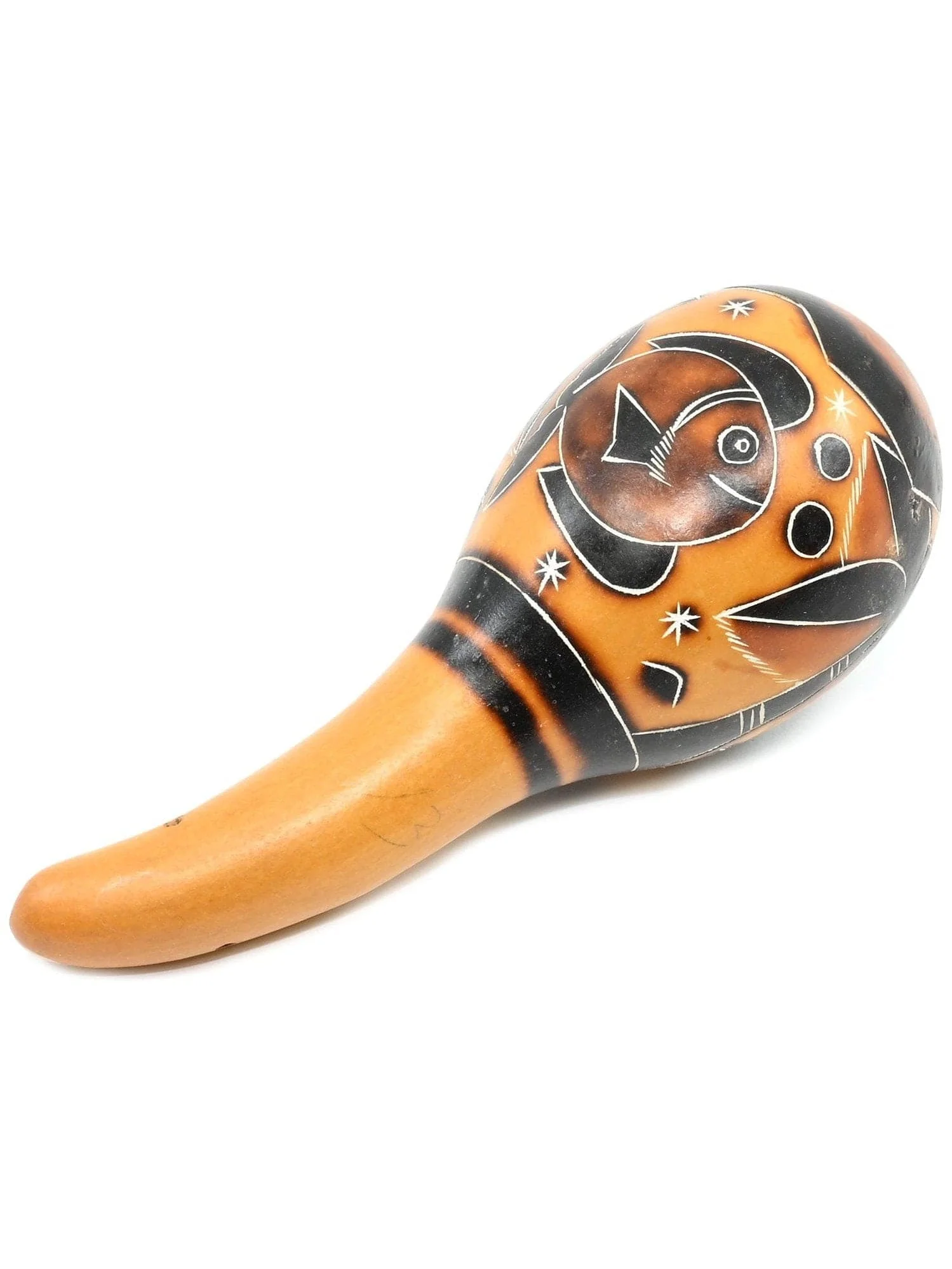 Peruvian Carved Gourd Rattle - Small - Image 4