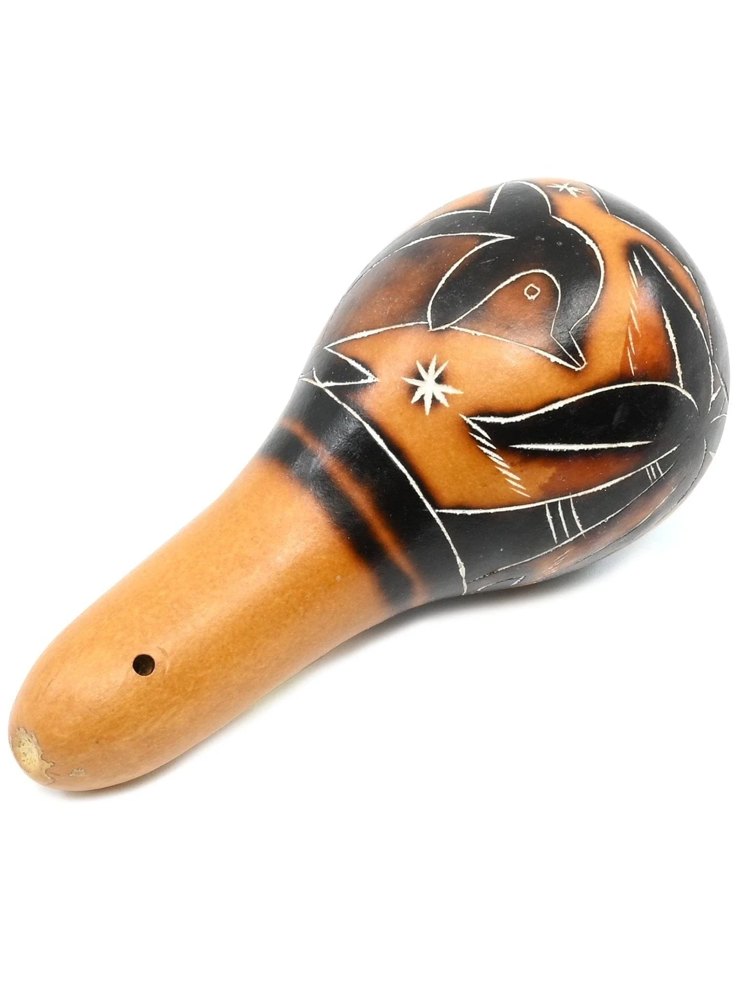 Peruvian Carved Gourd Rattle - Small - Image 5