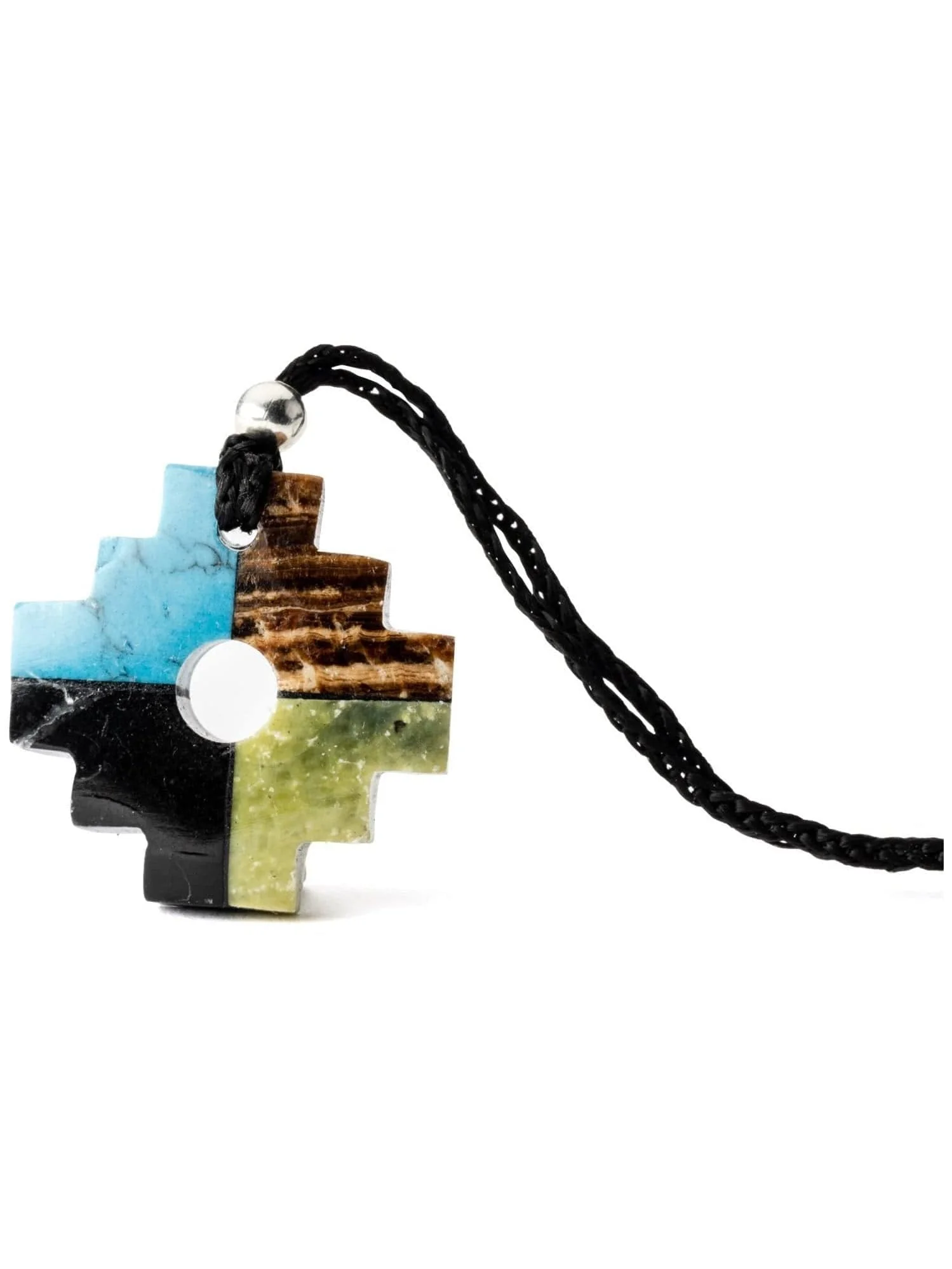Peruvian Chakana Necklace - Four Color Stone - Image 10