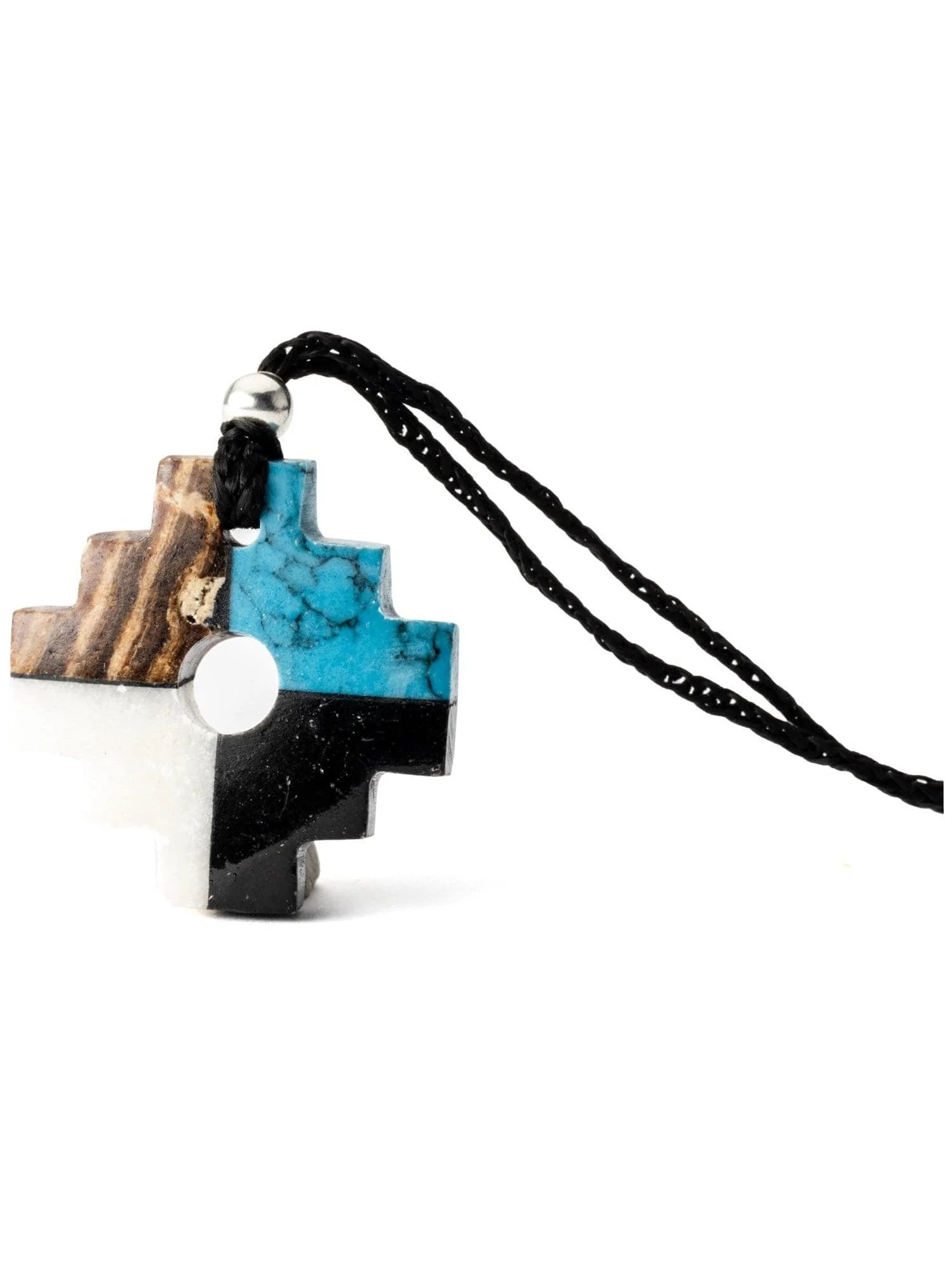 Peruvian Chakana Necklace - Four Color Stone - Image 11