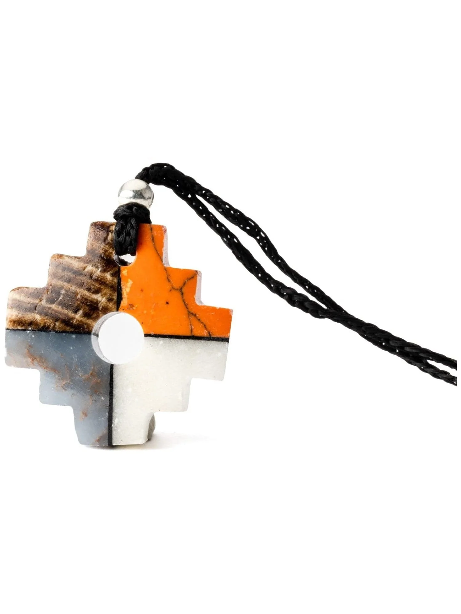 Peruvian Chakana Necklace - Four Color Stone - Image 18
